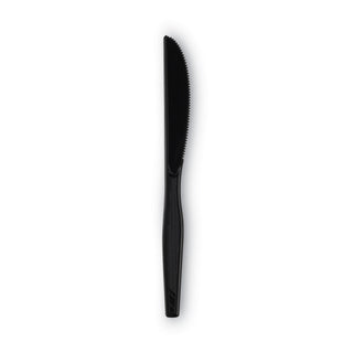 Plastic Tableware, Heavy Mediumweight Knives, Black, 100/Box, 10 Boxes/Carton