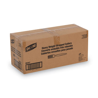 Individually Wrapped Heavyweight Forks, Polystyrene, Black, 1,000/Carton