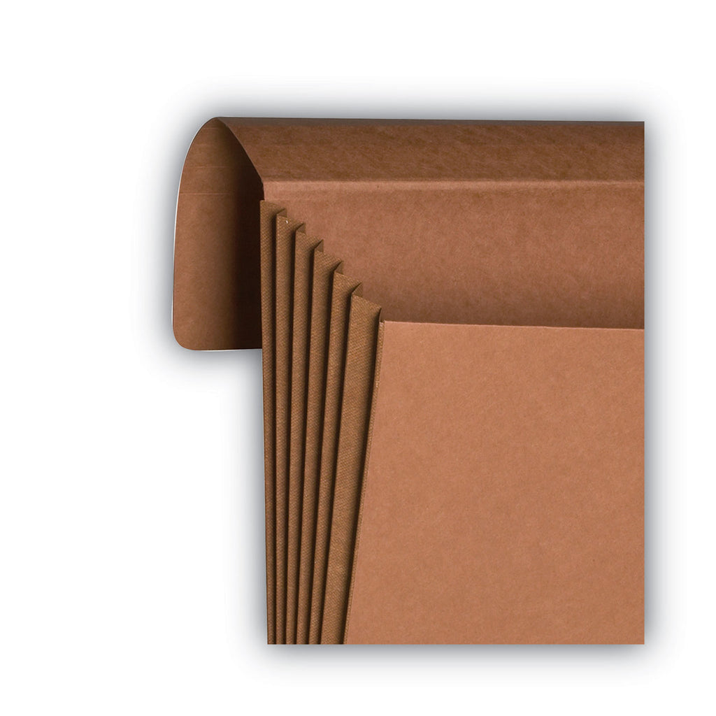 Redrope End Tab Wallets, 5.25" Expansion, 1 Section, Elastic Cord Closure, Straight Tabs, Legal Size, Redrope, 10/Box - 