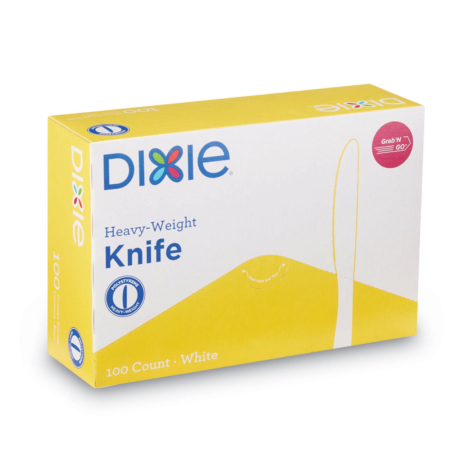 Plastic Cutlery, Heavyweight Knives, White, 100/Box