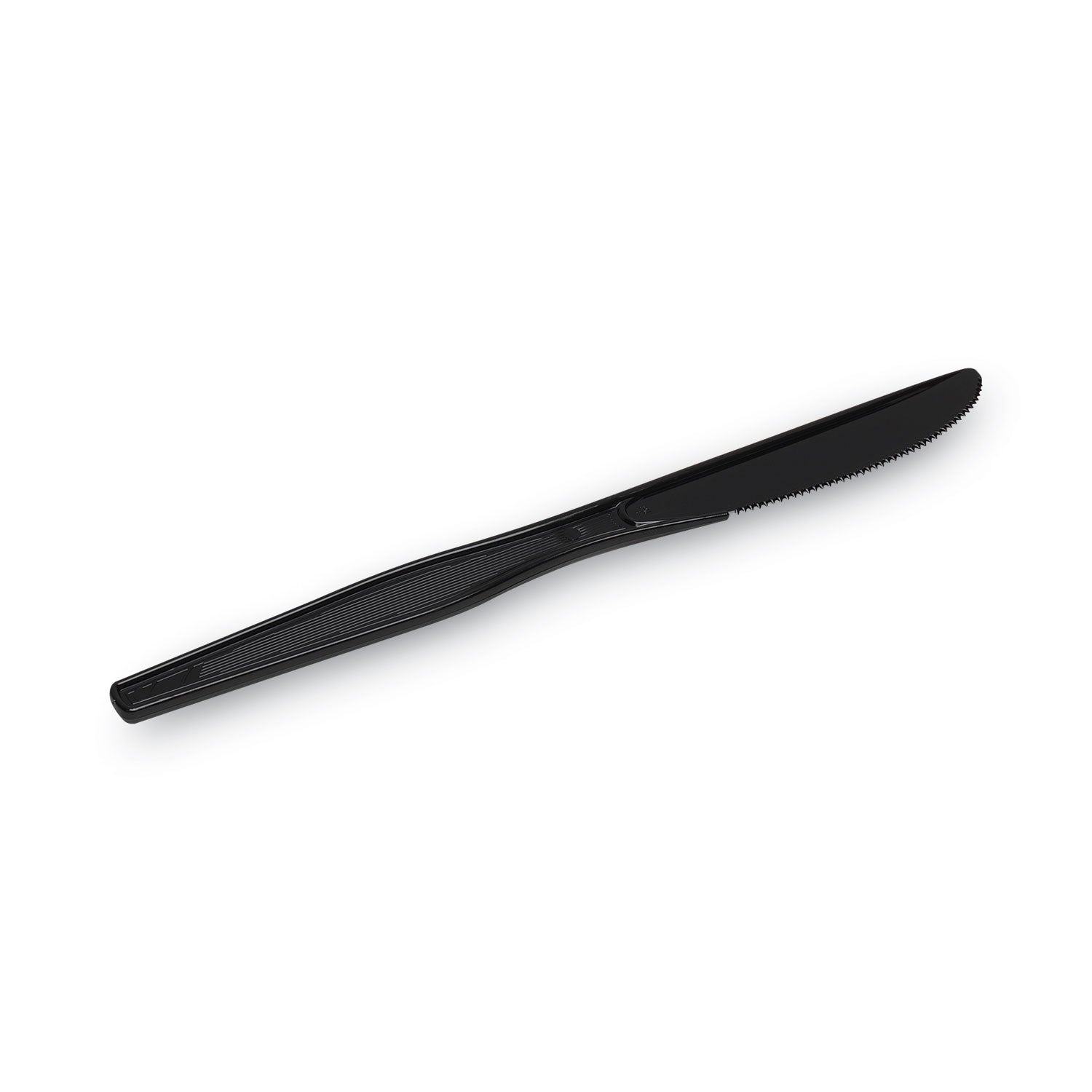 Plastic Tableware, Heavy Mediumweight Knives, Black, 100/Box