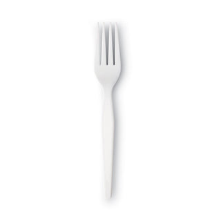 Plastic Cutlery, Heavyweight Forks, White, 1,000/Carton