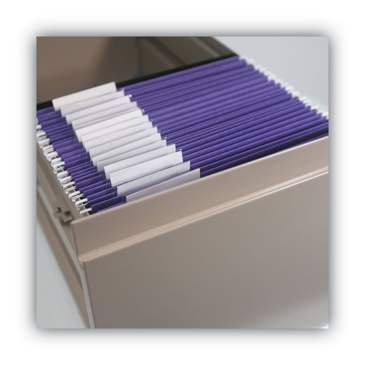 Color Hanging Folders with 1/3 Cut Tabs, Letter Size, 1/3-Cut Tabs, Purple, 25/Box - 