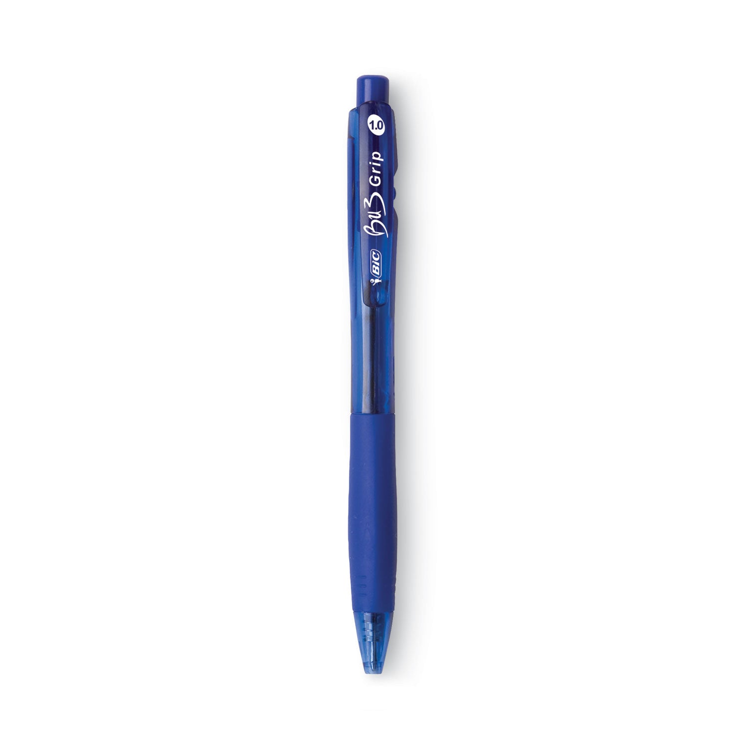 BU3 Ballpoint Pen, Retractable, Bold 1 mm, Blue Ink, Translucent Blue/Blue Barrel, Dozen - 