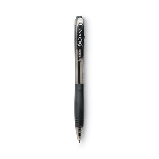 BU3 Ballpoint Pen, Retractable, Bold 1 mm, Black Ink, Smoke/Black Barrel, Dozen - 
