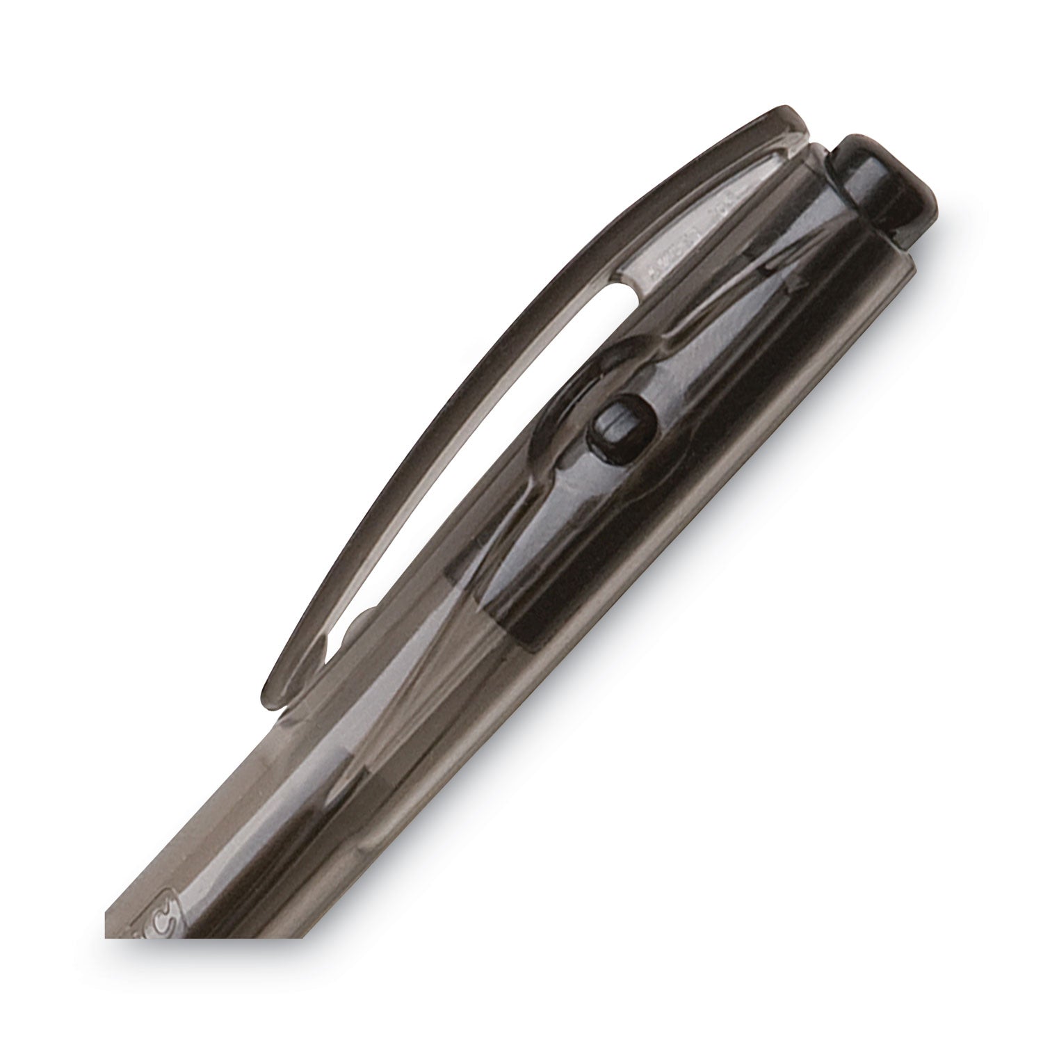 BU3 Ballpoint Pen, Retractable, Bold 1 mm, Black Ink, Smoke/Black Barrel, Dozen - 