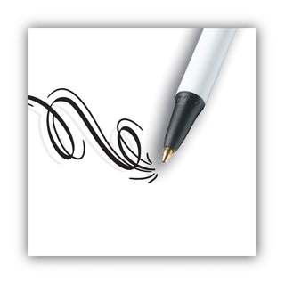 Clic Stic Ballpoint Pen, Retractable, Medium 1 mm, Black Ink, White Barrel, Dozen