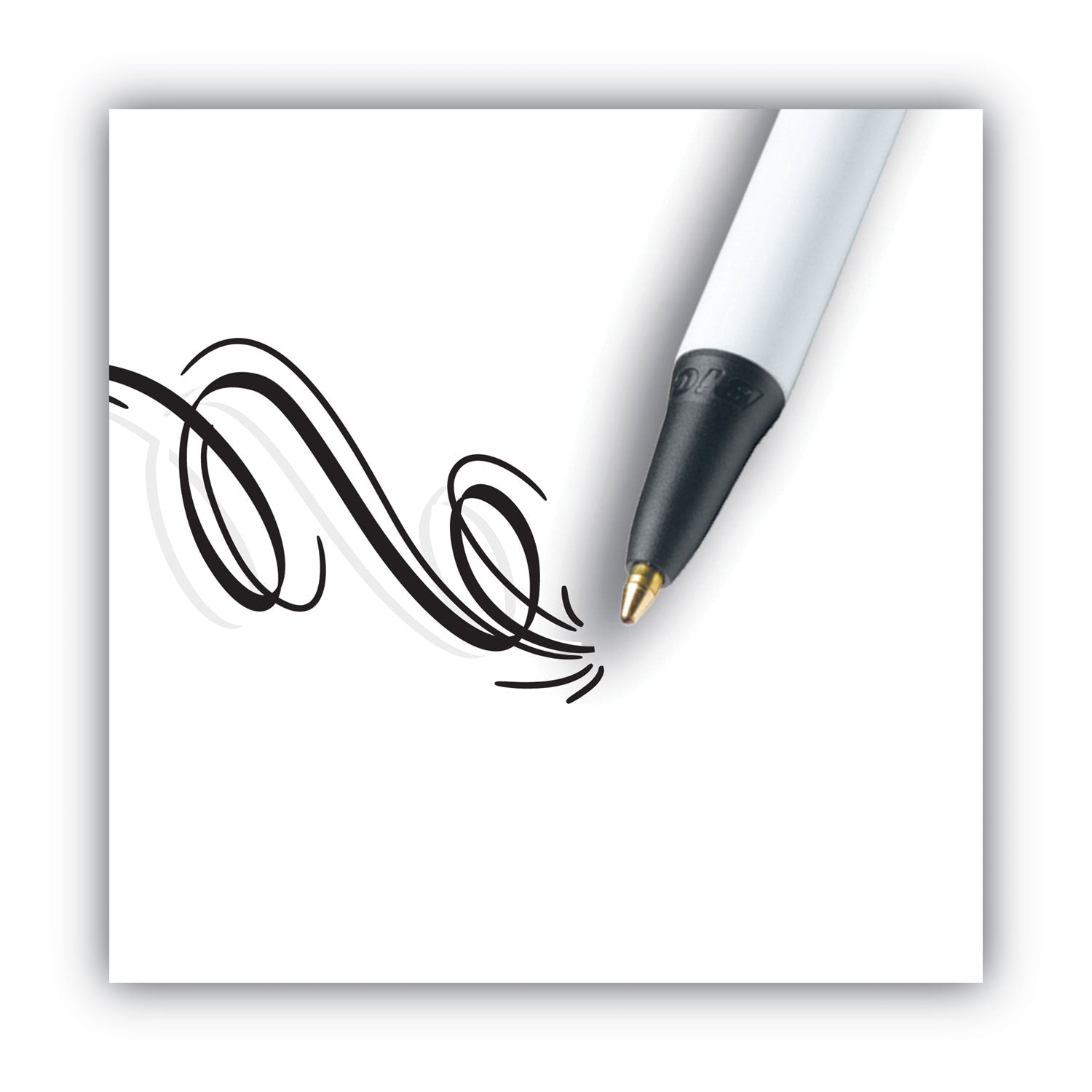 Clic Stic Ballpoint Pen, Retractable, Medium 1 mm, Black Ink, White Barrel, Dozen