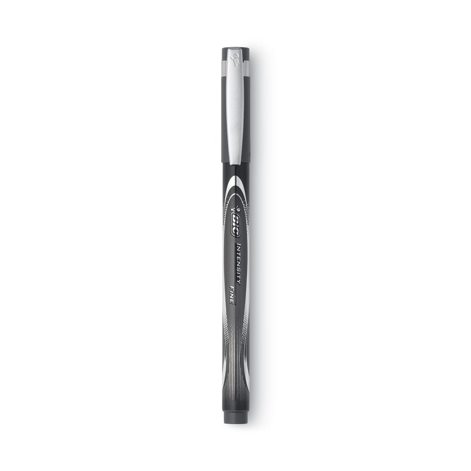 Intensity Porous Point Pen, Stick, Fine 0.5 mm, Black Ink, Black Barrel, Dozen - 