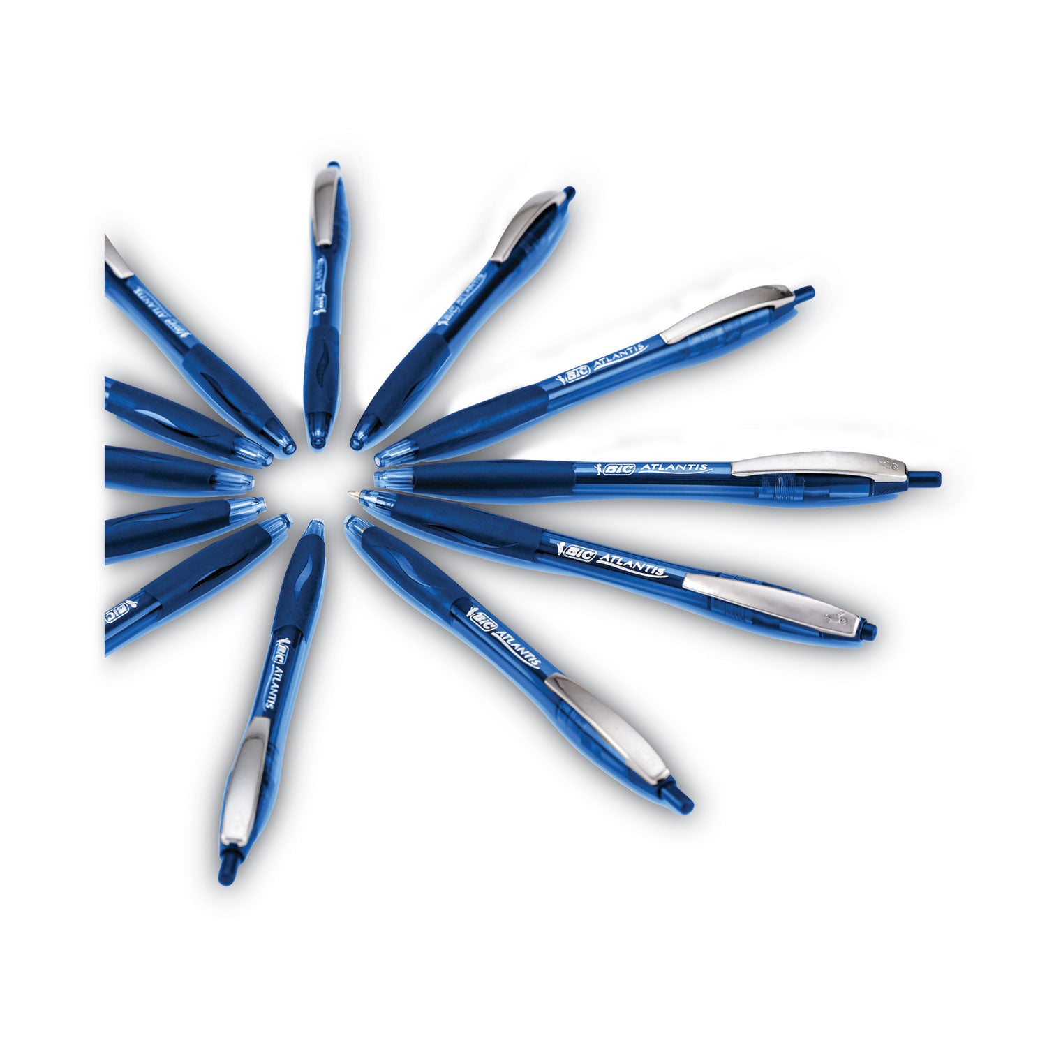 GLIDE Ballpoint Pen, Retractable, Medium 1 mm, Blue Ink, Translucent Blue/Blue Barrel, Dozen