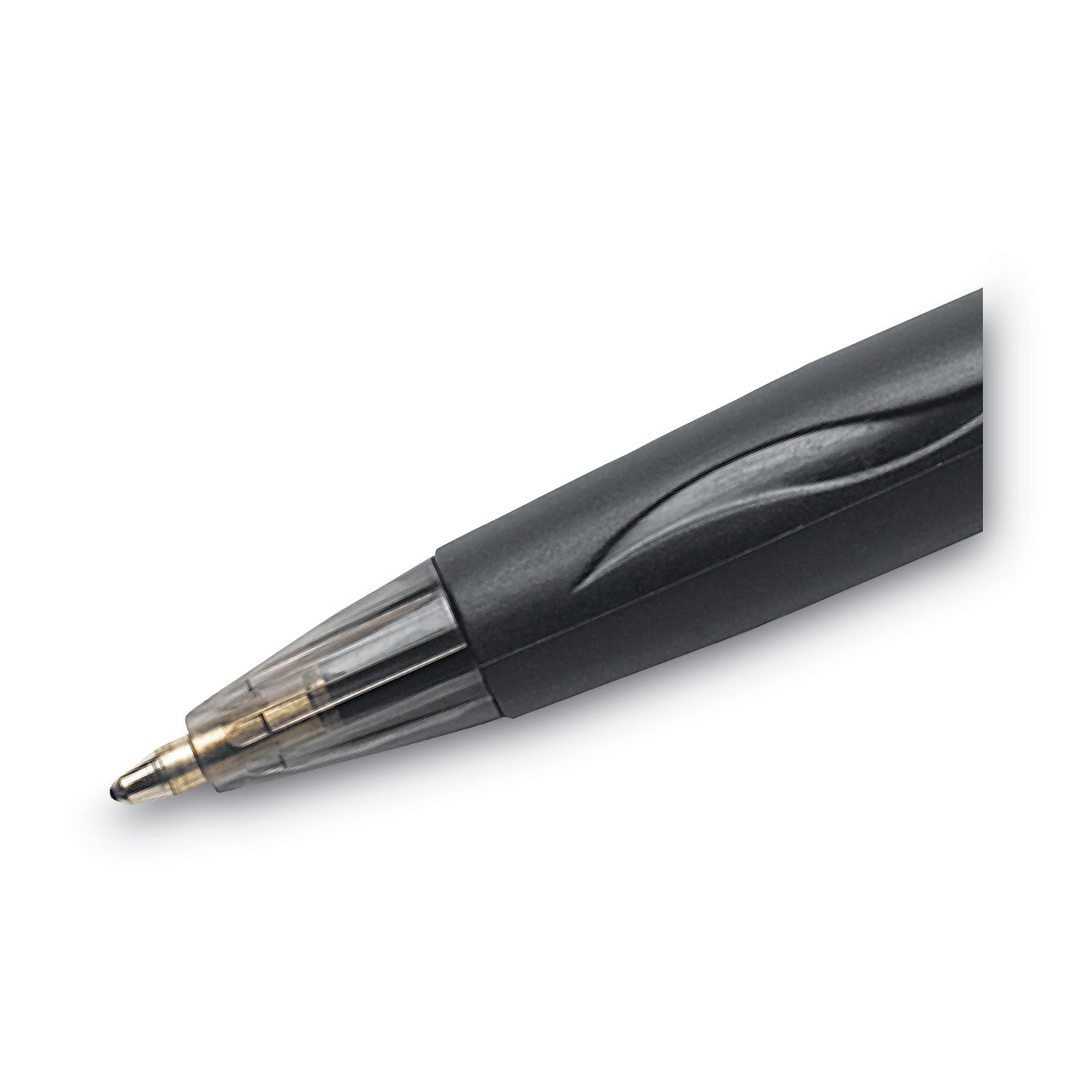 GLIDE Ballpoint Pen, Retractable, Medium 1 mm, Black Ink, Smoke/Black Barrel, Dozen - 