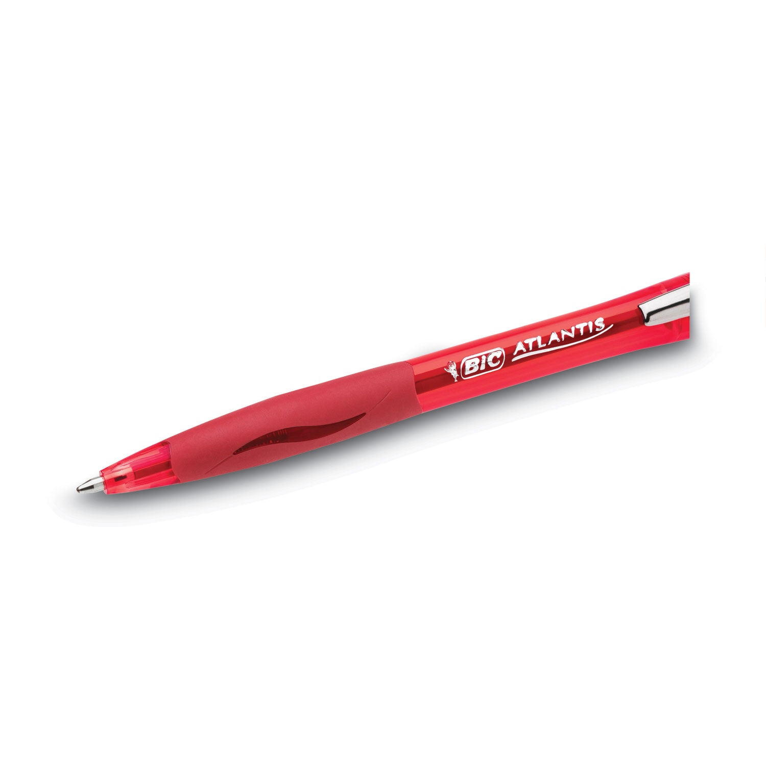 GLIDE Ballpoint Pen, Retractable, Medium 1 mm, Red Ink, Red Barrel, Dozen - 