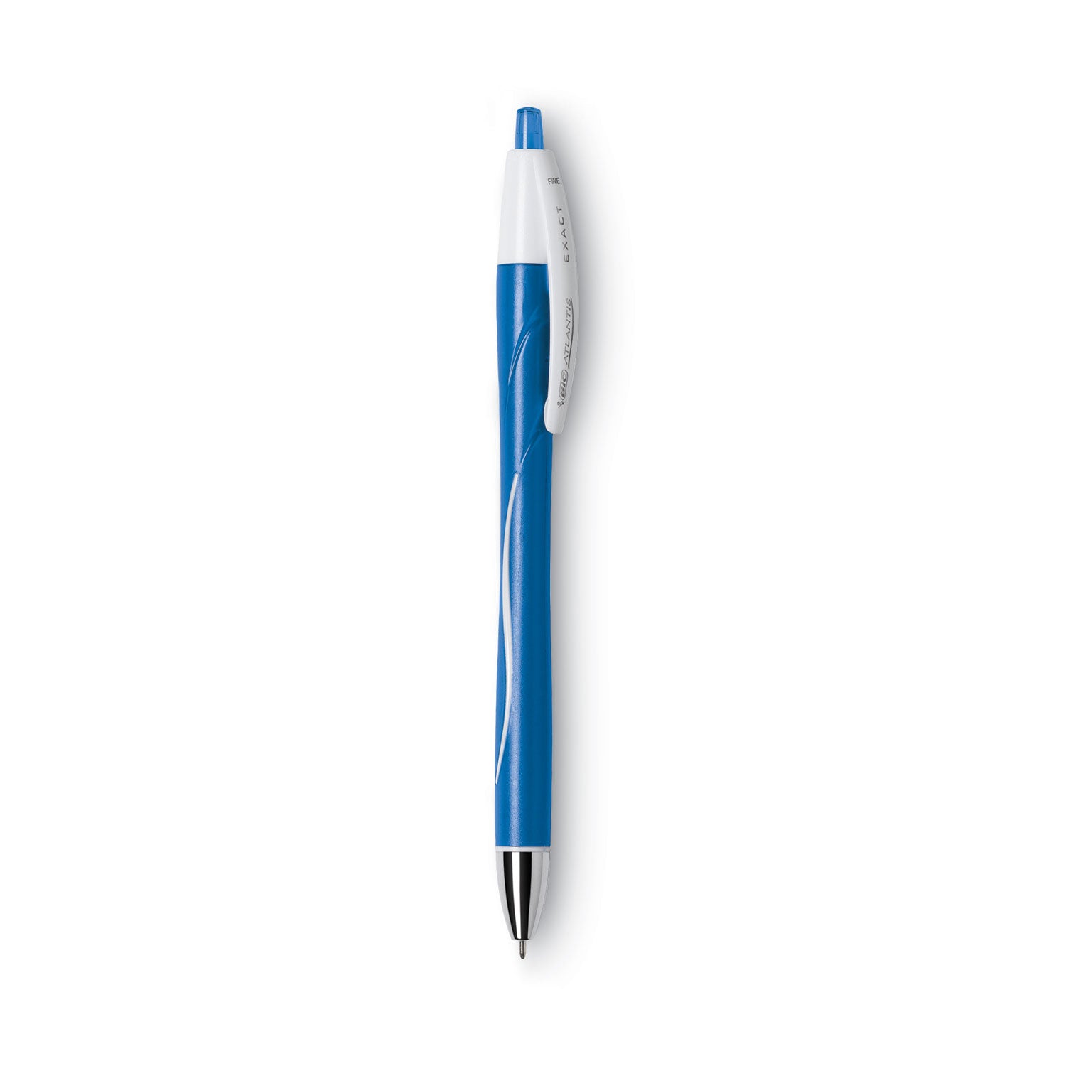 GLIDE Exact Ballpoint Pen, Retractable, Fine 0.7 mm, Blue Ink, Blue Barrel, Dozen - 