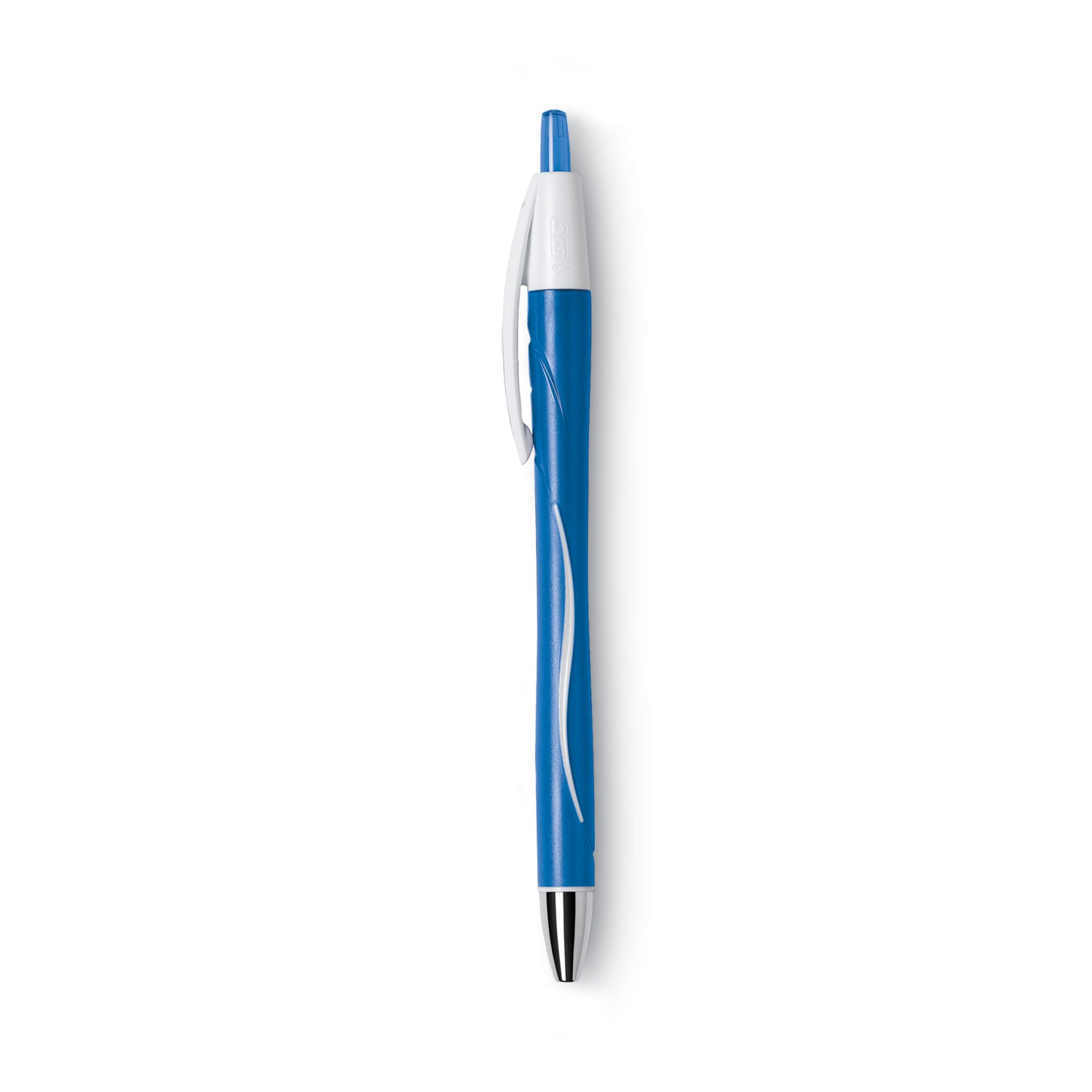 GLIDE Exact Ballpoint Pen, Retractable, Fine 0.7 mm, Blue Ink, Blue Barrel, Dozen - 