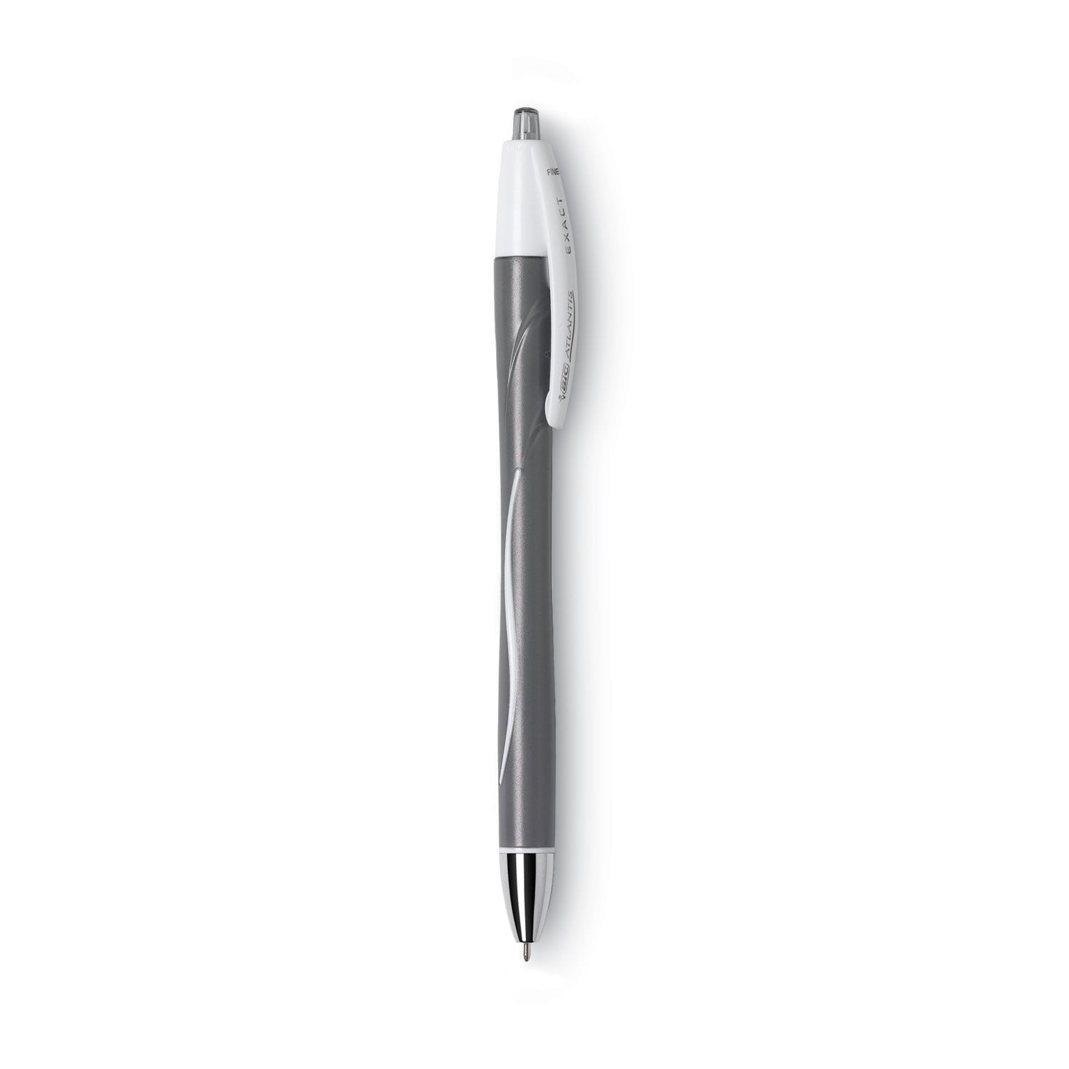 GLIDE Exact Ballpoint Pen, Retractable, Fine 0.7 mm, Black Ink, Black Barrel, Dozen - 