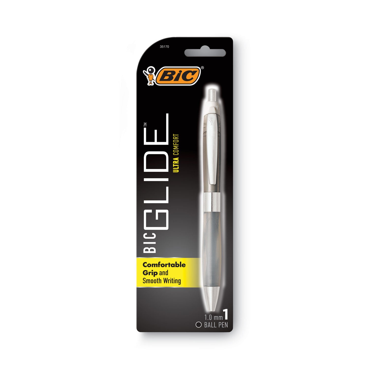 GLIDE Ultra Comfort Ballpoint Pen, Retractable, Medium 1 mm, Black Ink, Randomly Assorted Barrel Colors