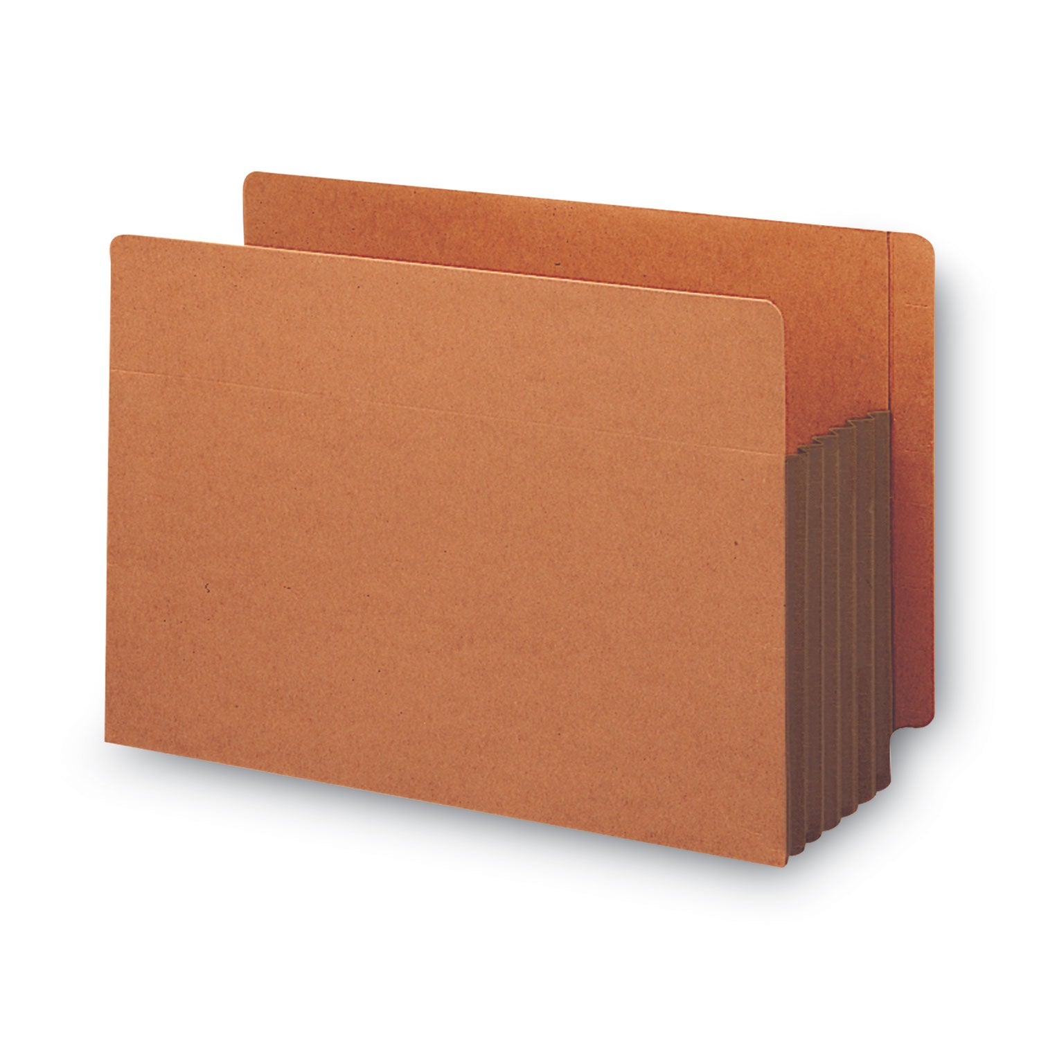 Redrope Drop-Front End Tab File Pockets, Fully Lined Colored Gussets, 5.25" Expansion, Letter Size, Redrope/Brown, 10/Box - 