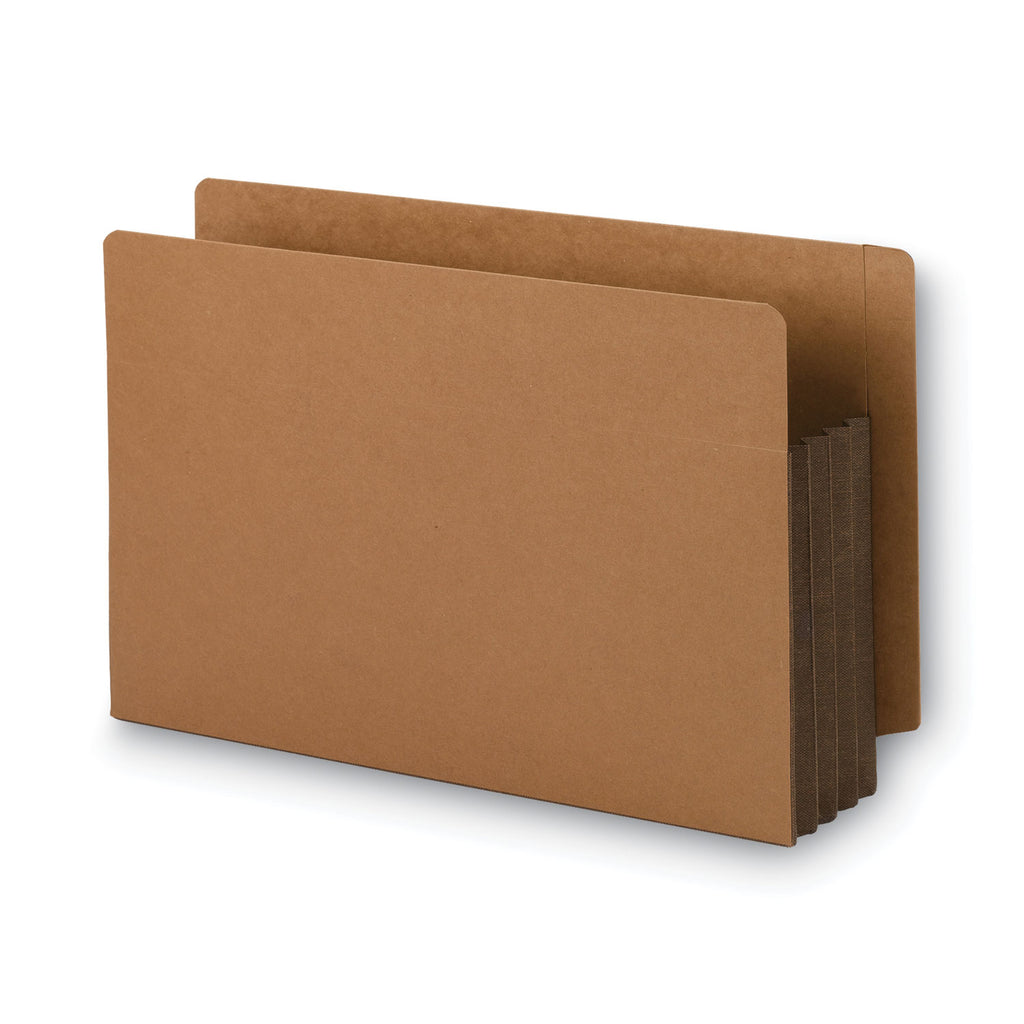 Redrope Drop-Front End Tab File Pockets, Fully Lined 6.5" High Gussets, 3.5" Expansion, Legal Size, Redrope/Brown, 10/Box - 