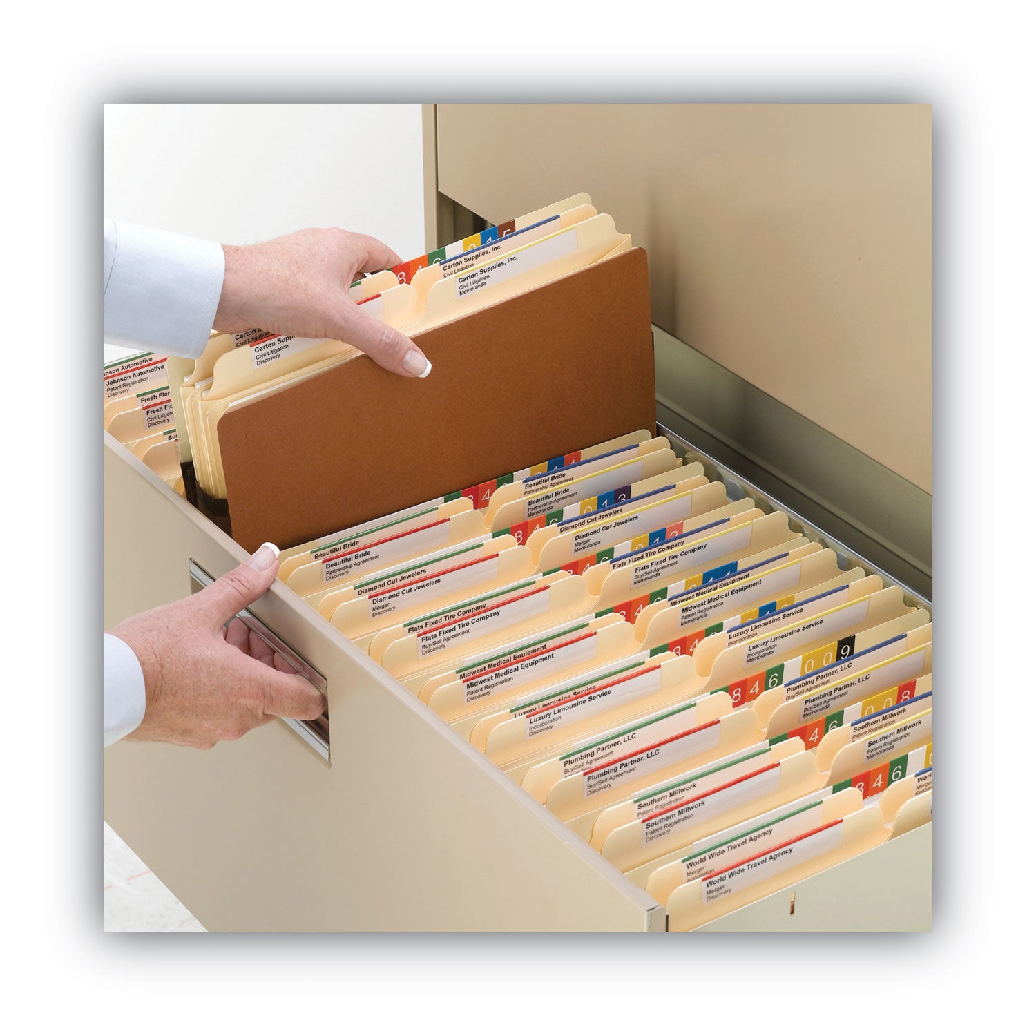 Recycled Top Tab File Pockets, 3.5" Expansion, Letter Size, Redrope, 25/Box - 
