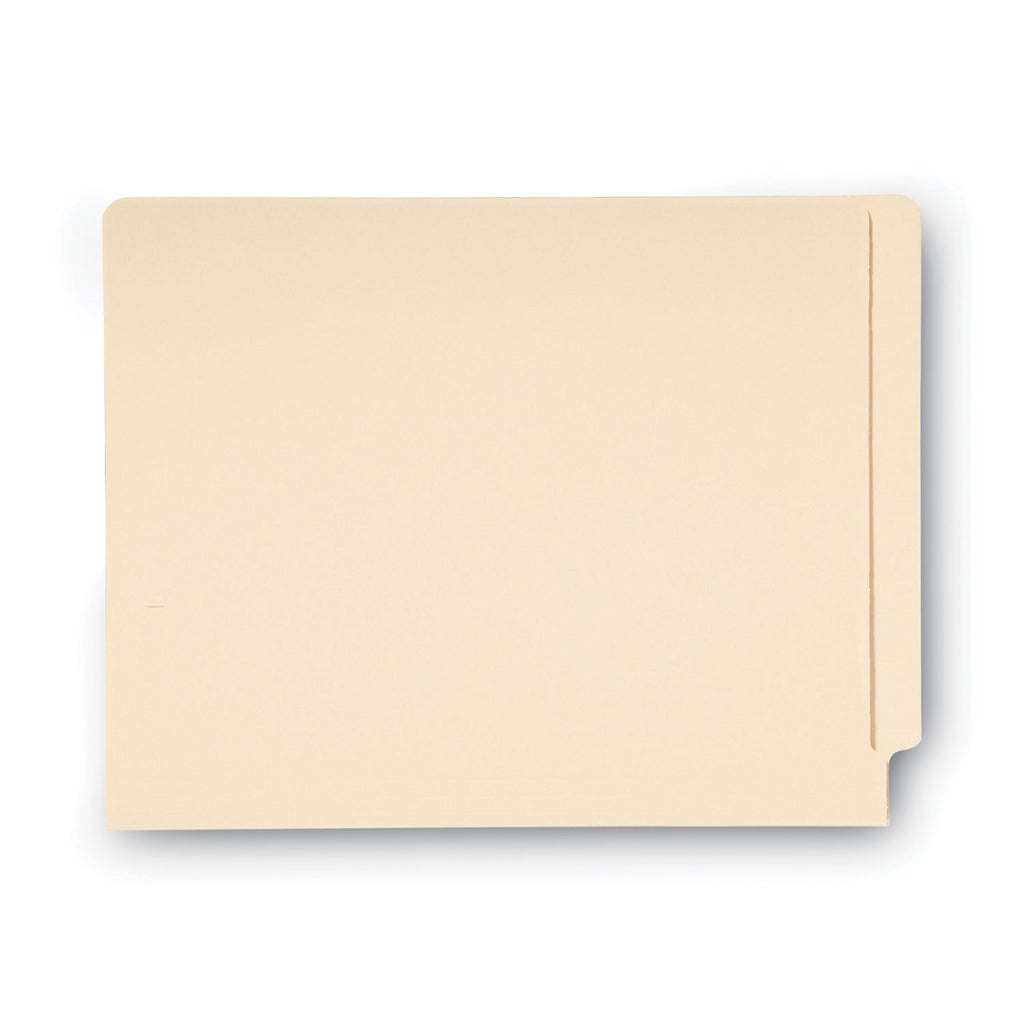 100% Recycled Manila End Tab Folders, Straight Tabs, Letter Size, 0.75" Expansion, Manila, 100/Box - 