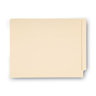 100% Recycled Manila End Tab Folders, Straight Tabs, Letter Size, 0.75" Expansion, Manila, 100/Box - 