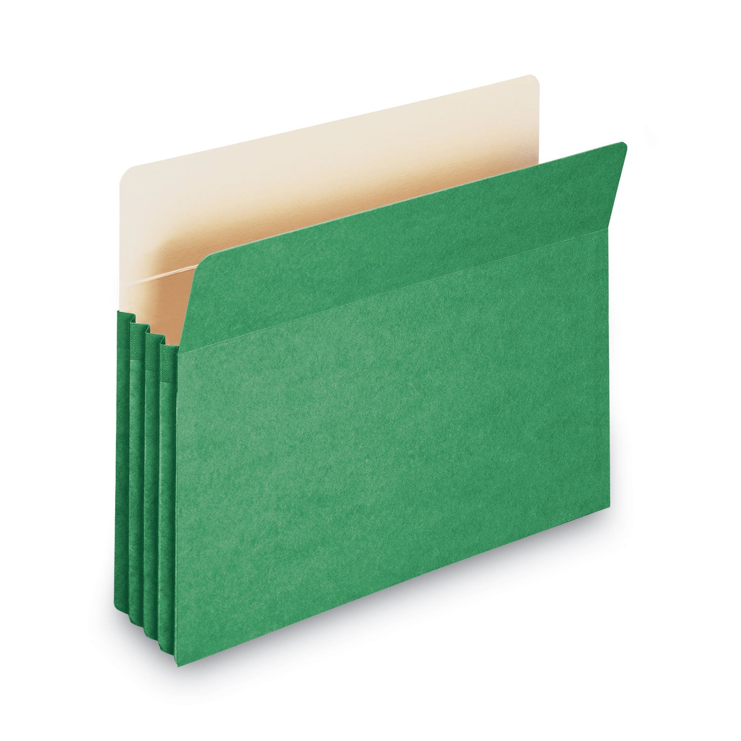 Colored File Pockets, 3.5" Expansion, Letter Size, Green - 