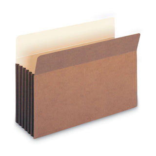 Redrope Drop-Front File Pockets with Fully Lined Gussets, 5.25" Expansion, Legal Size, Redrope, 10/Box - 