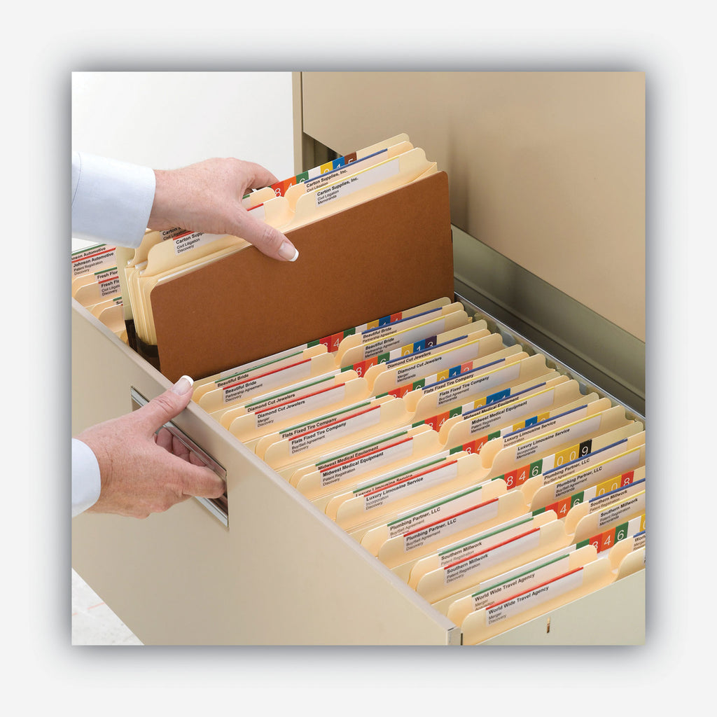 Redrope Drop Front File Pockets, 3.5" Expansion, Letter Size, Redrope, 25/Box - 