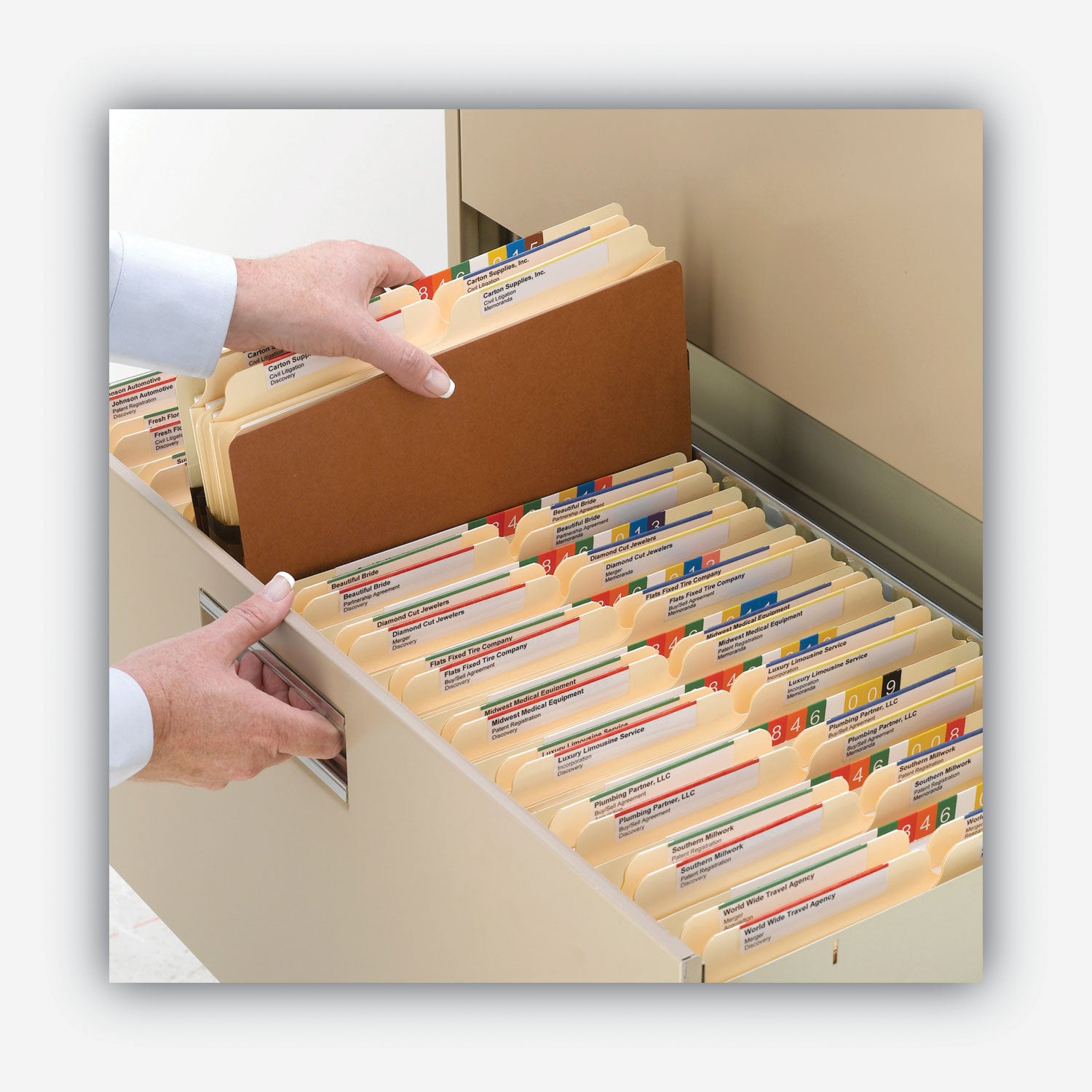 Redrope Drop Front File Pockets, 3.5" Expansion, Letter Size, Redrope, 25/Box - 