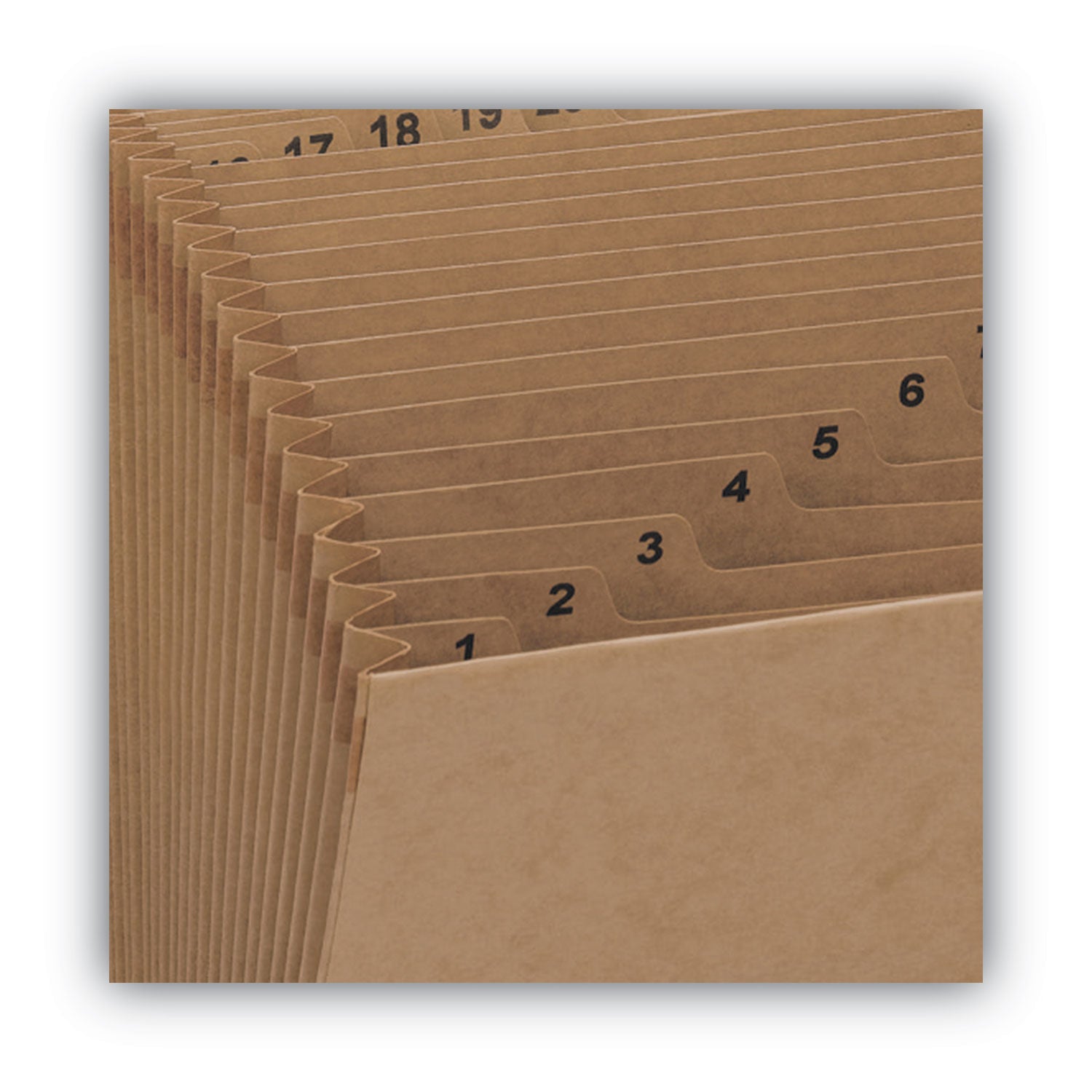 Indexed Expanding Kraft Files, 31 Sections, Elastic Cord Closure, 1/15-Cut Tabs, Letter Size, Kraft - 