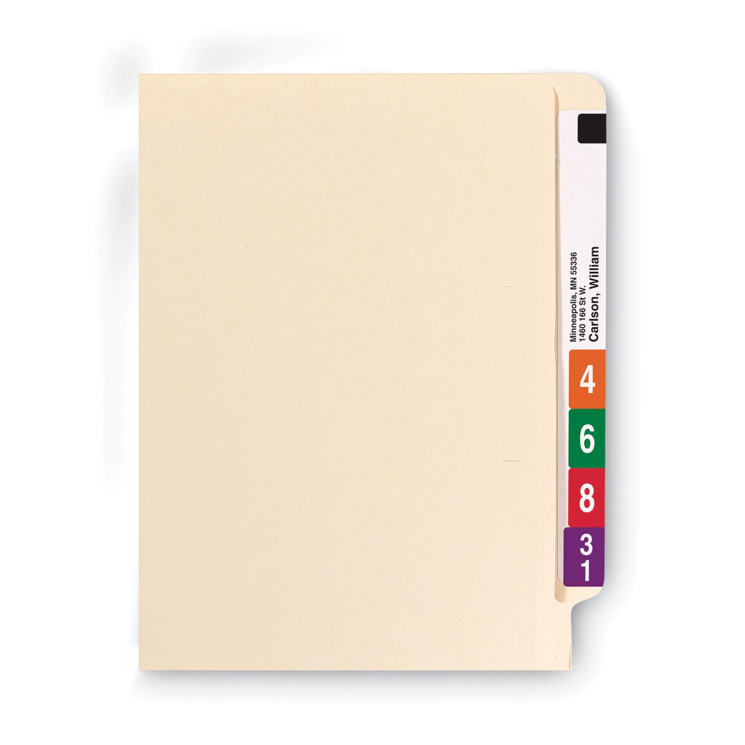 Fastener Folder with Divider, 0.75" Expansion, 1 Divider, 4 Fasteners, Letter Size, Manila Exterior, 50/Box - 