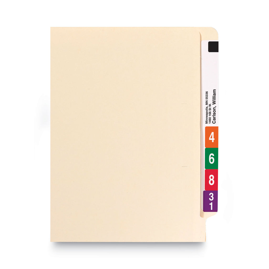 Heavyweight Manila End Tab Folders, 9.5" High Front, Straight Tabs, Legal Size, 0.75" Expansion, Manila, 100/Box - 