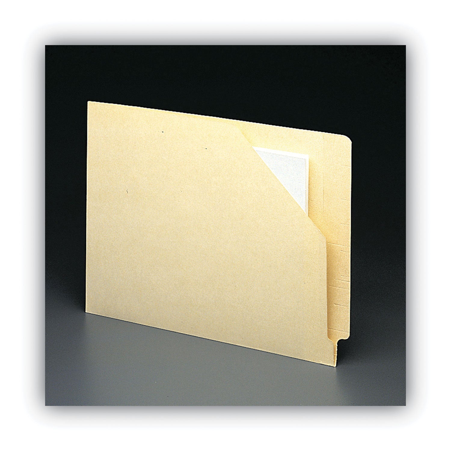 End Tab Jackets with Reinforced Tabs, Straight Tab, Letter Size, 11-pt Manila, 100/Box - 