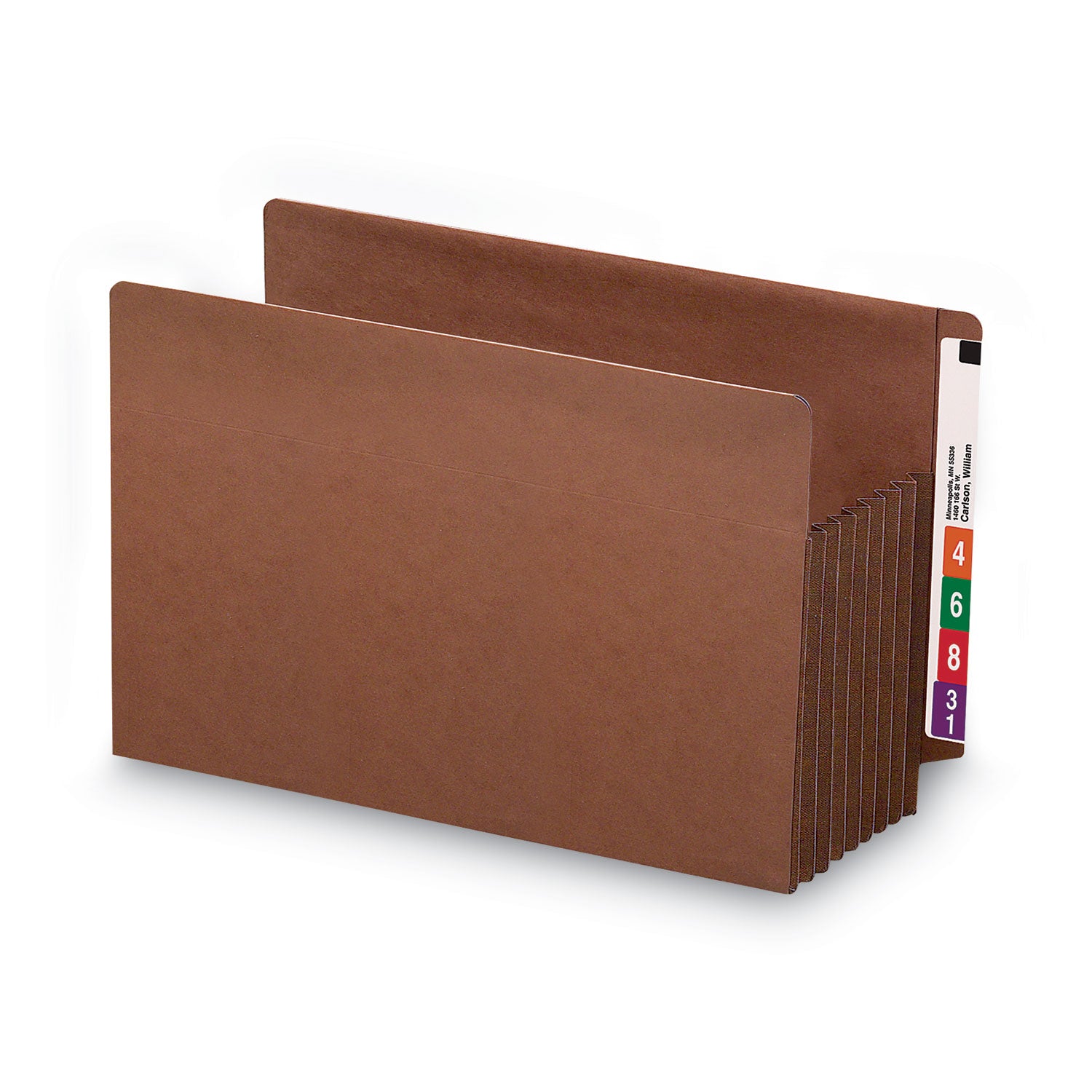 Heavy-Duty Redrope End Tab TUFF Pockets, 7" Expansion, Legal Size, Redrope, 5/Box - 