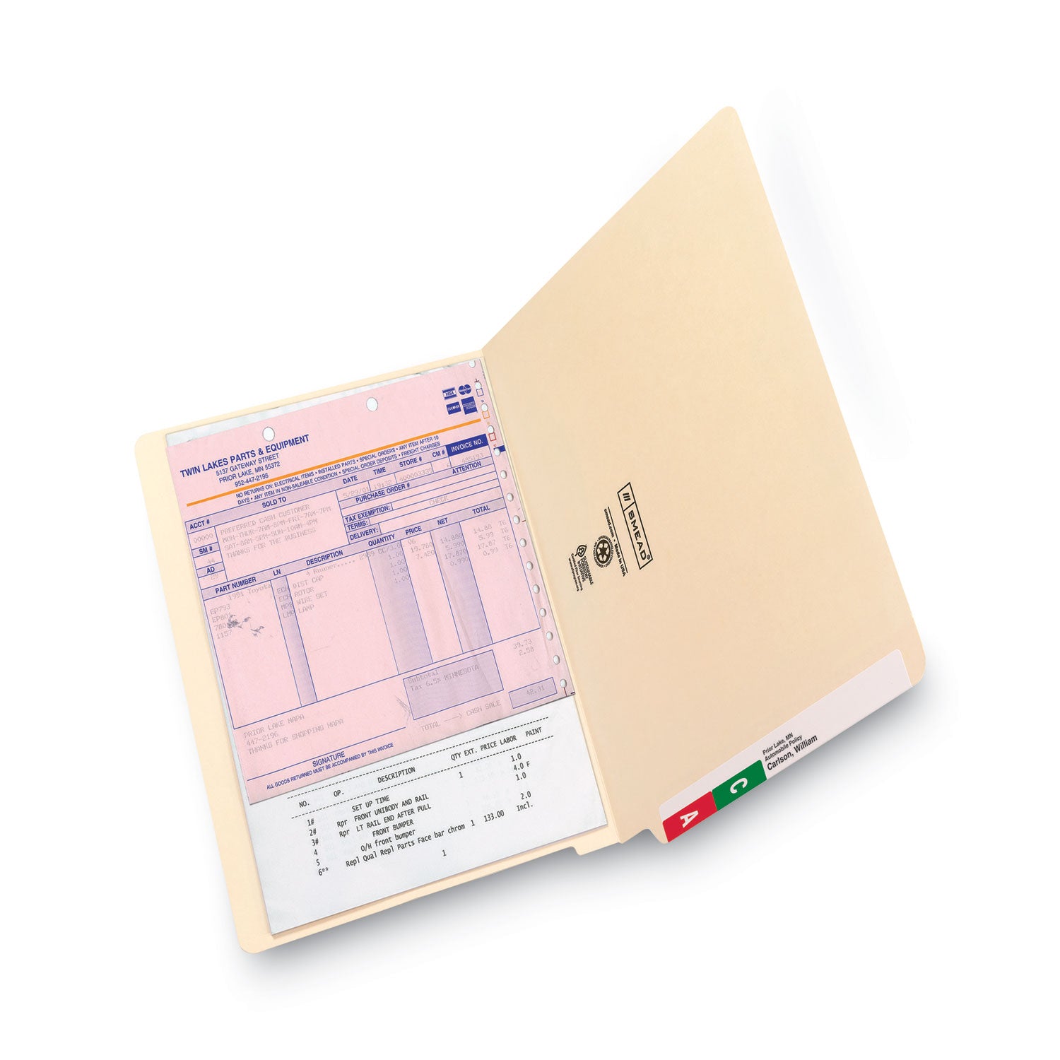 Heavyweight Manila End Tab Folders, 9.5" High Front, Straight Tabs, Legal Size, 0.75" Expansion, Manila, 100/Box - 