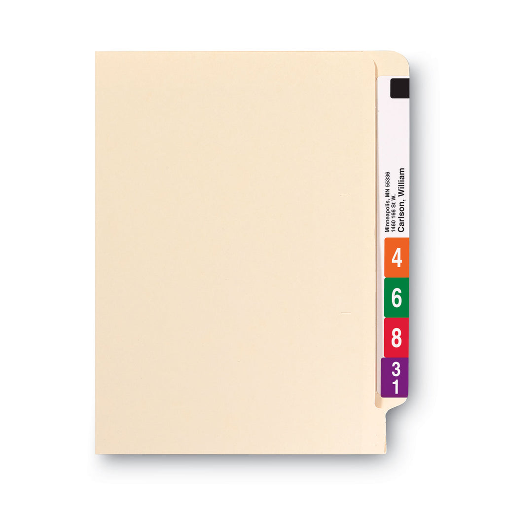 100% Recycled Manila End Tab Folders, Straight Tabs, Letter Size, 0.75" Expansion, Manila, 100/Box - 