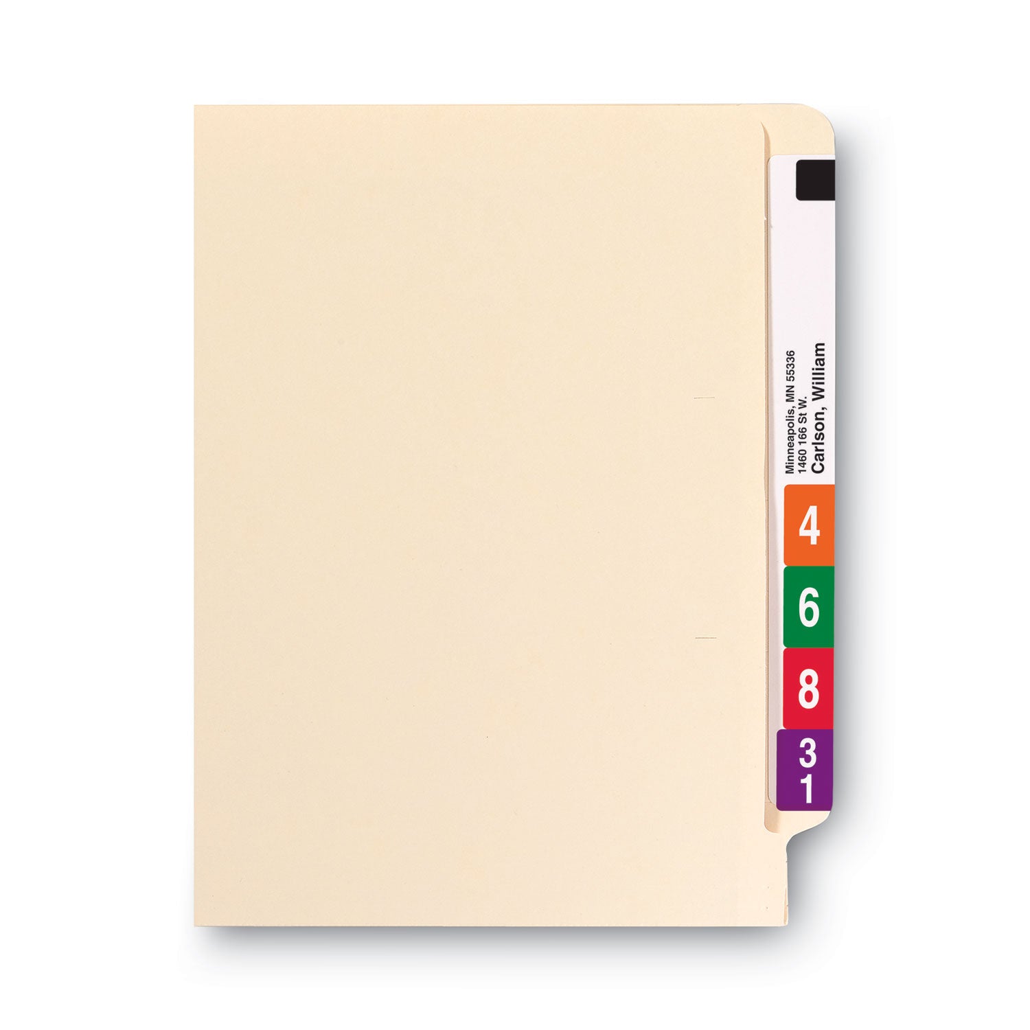 100% Recycled Manila End Tab Folders, Straight Tabs, Letter Size, 0.75" Expansion, Manila, 100/Box - 