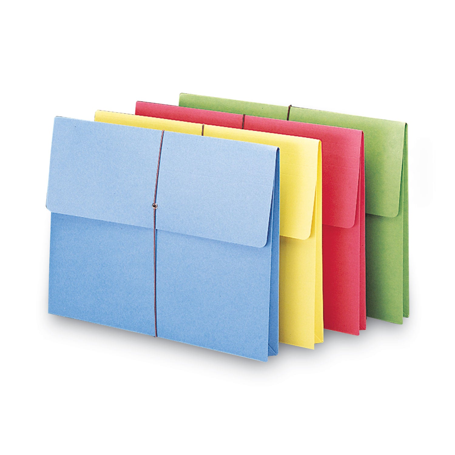 Expanding Wallet with Elastic Cord, 2" Expansion, 1 Section, Elastic Cord Closure, Letter Size, Assorted Colors, 50/Box - 