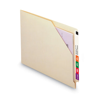 End Tab Jackets with Reinforced Tabs, Straight Tab, Letter Size, 11-pt Manila, 100/Box - 