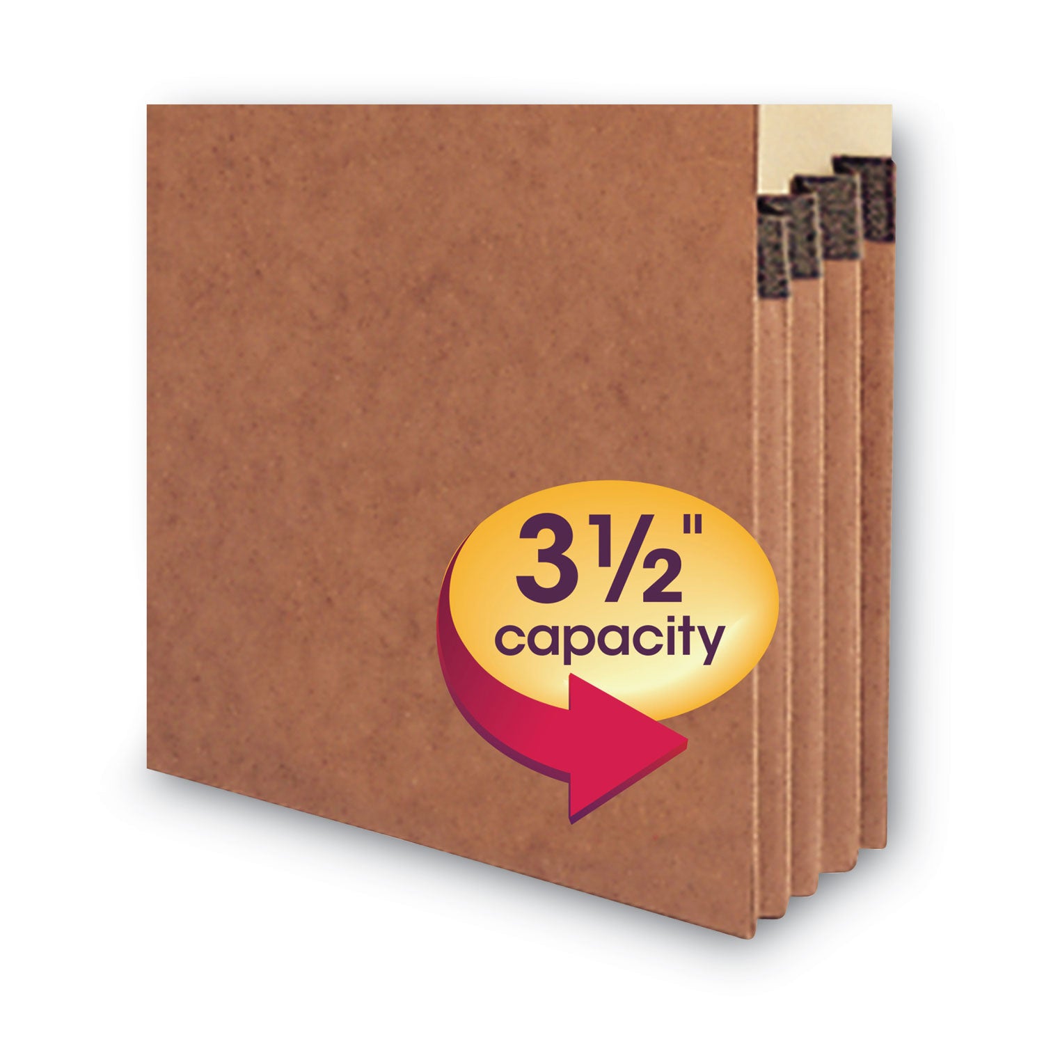 Redrope Drop-Front End Tab File Pockets, 3.5" Expansion, Legal Size, Redrope, 10/Box - 