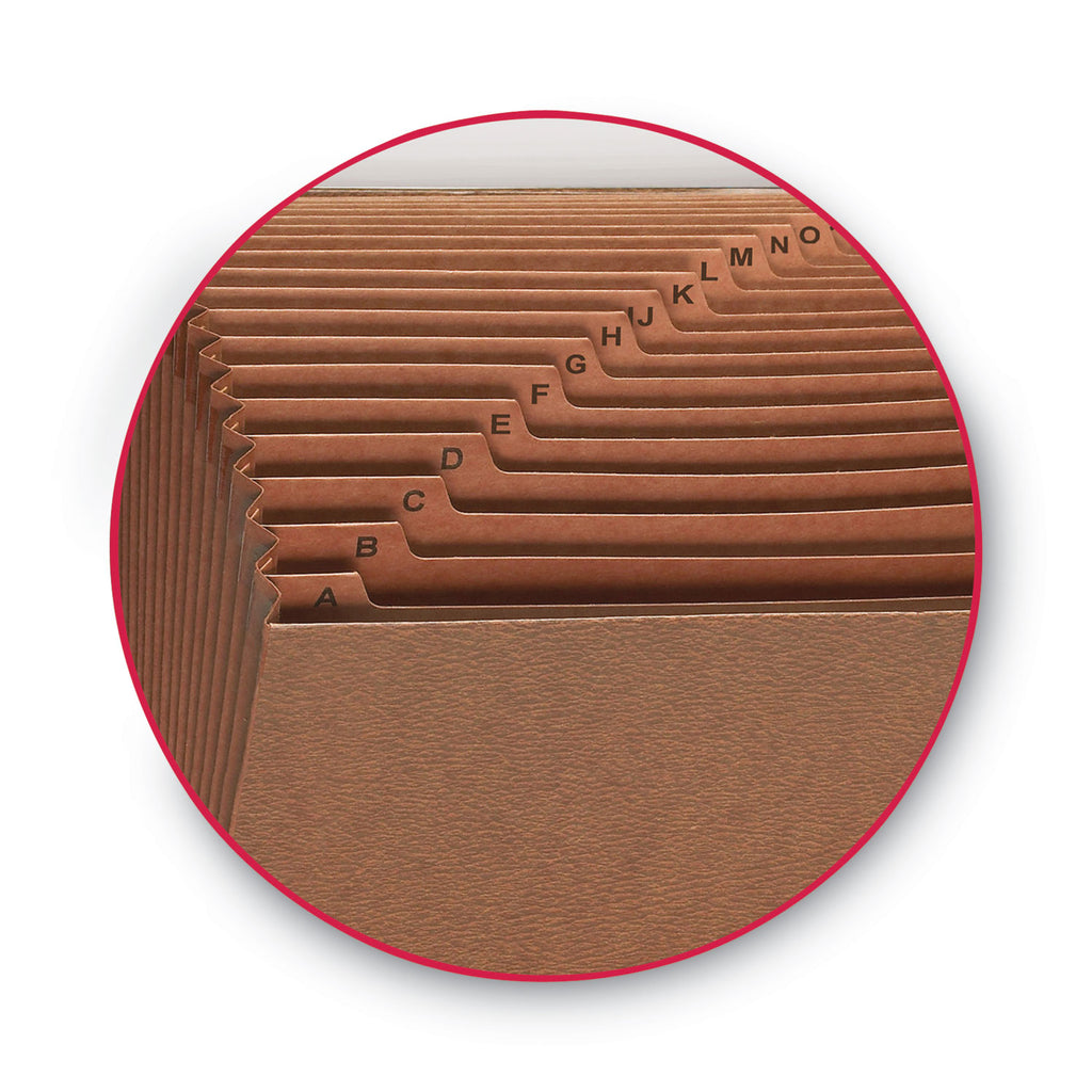 TUFF Expanding Open-Top Stadium File, 21 Sections, 1/21-Cut Tabs, Legal Size, Redrope - 