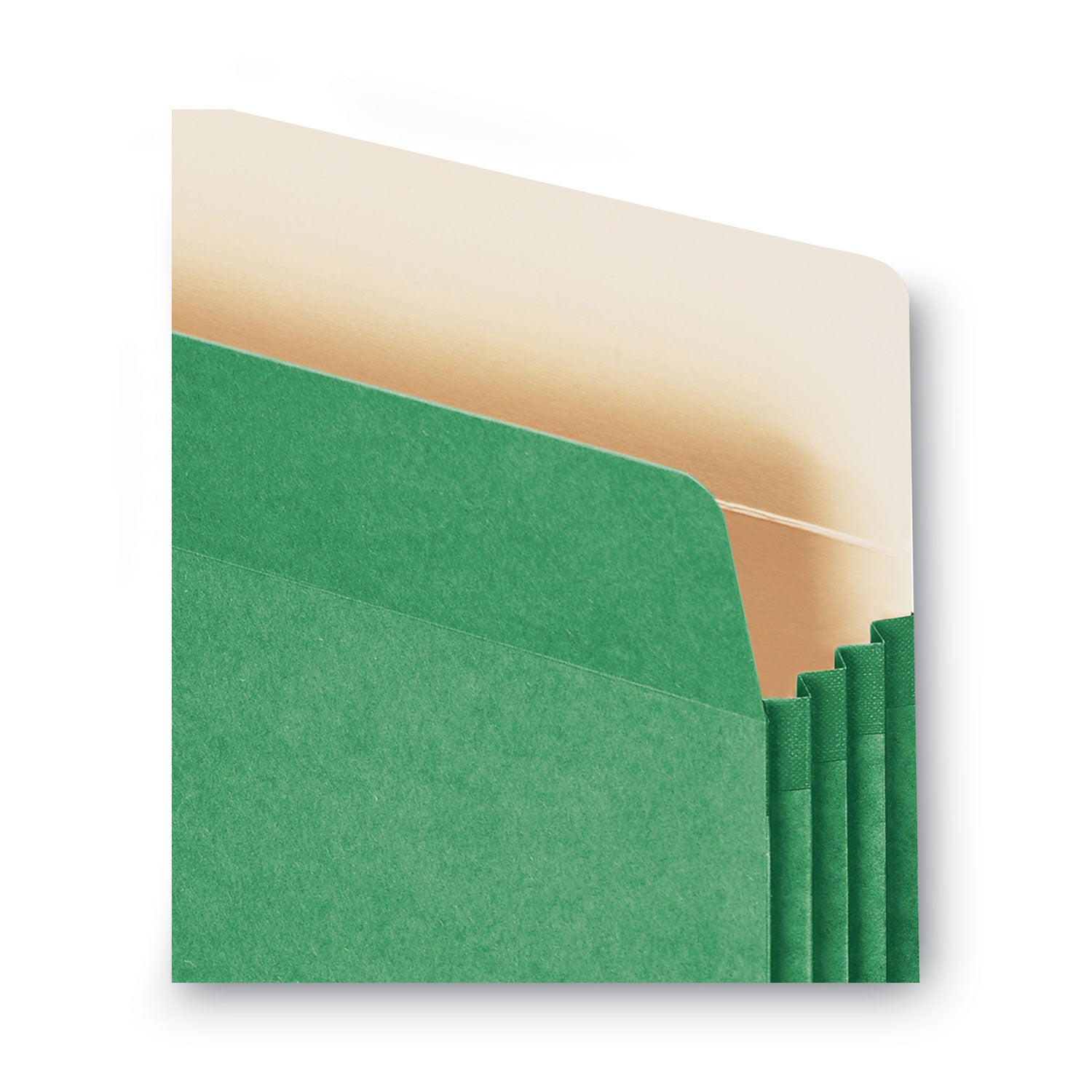 Colored File Pockets, 3.5" Expansion, Letter Size, Green - 