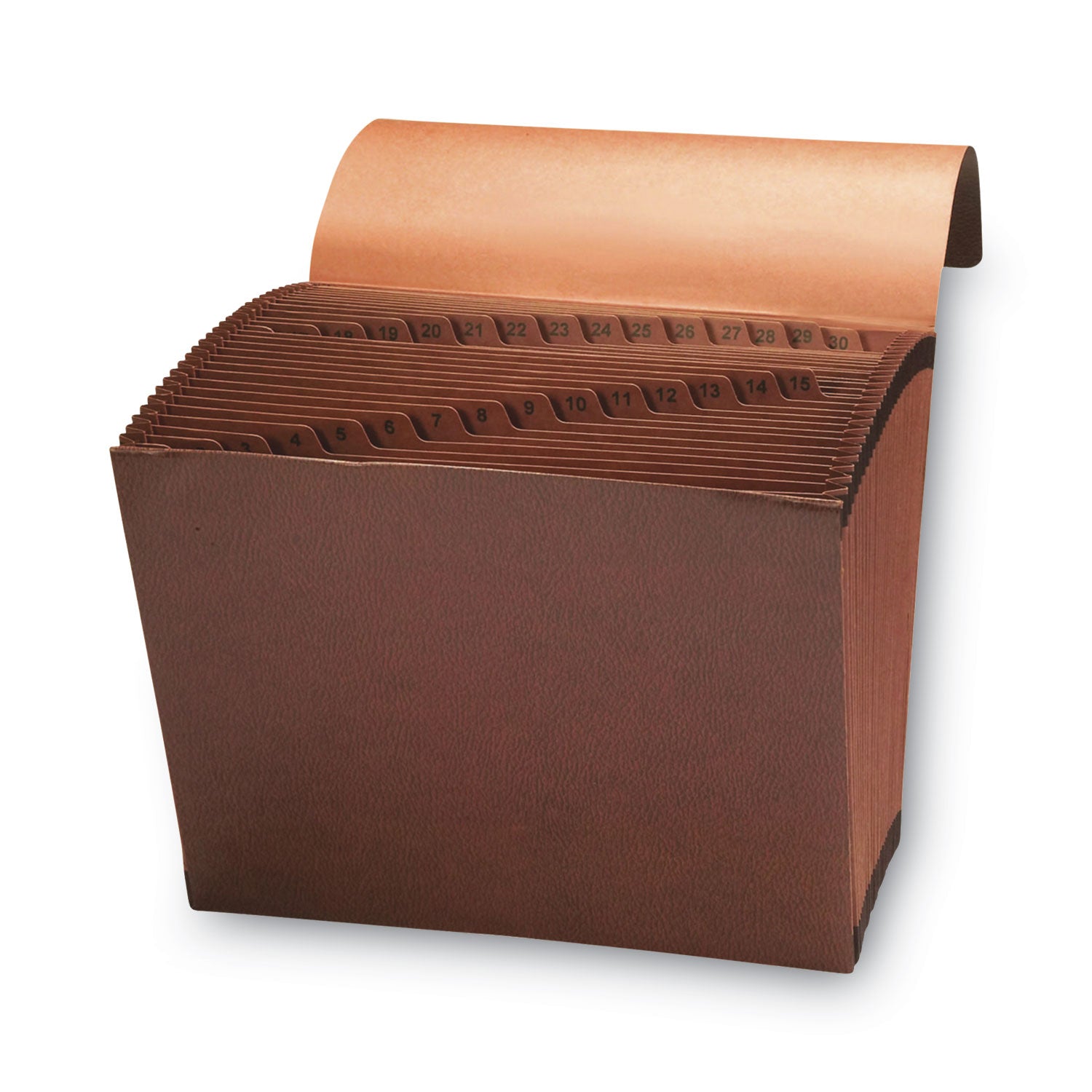 TUFF Expanding Wallet, 31 Sections, Elastic Cord Closure, 1/15-Cut Tabs, Letter Size, Redrope - 
