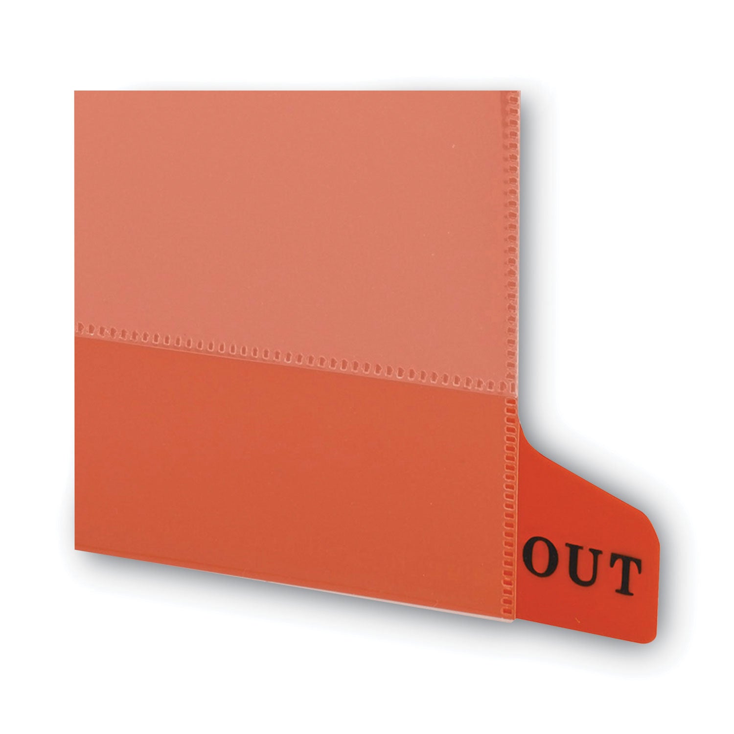 Colored Poly Out Guides with Pockets, 1/3-Cut End Tab, Out, 8.5 x 11, Red, 25/Box - 