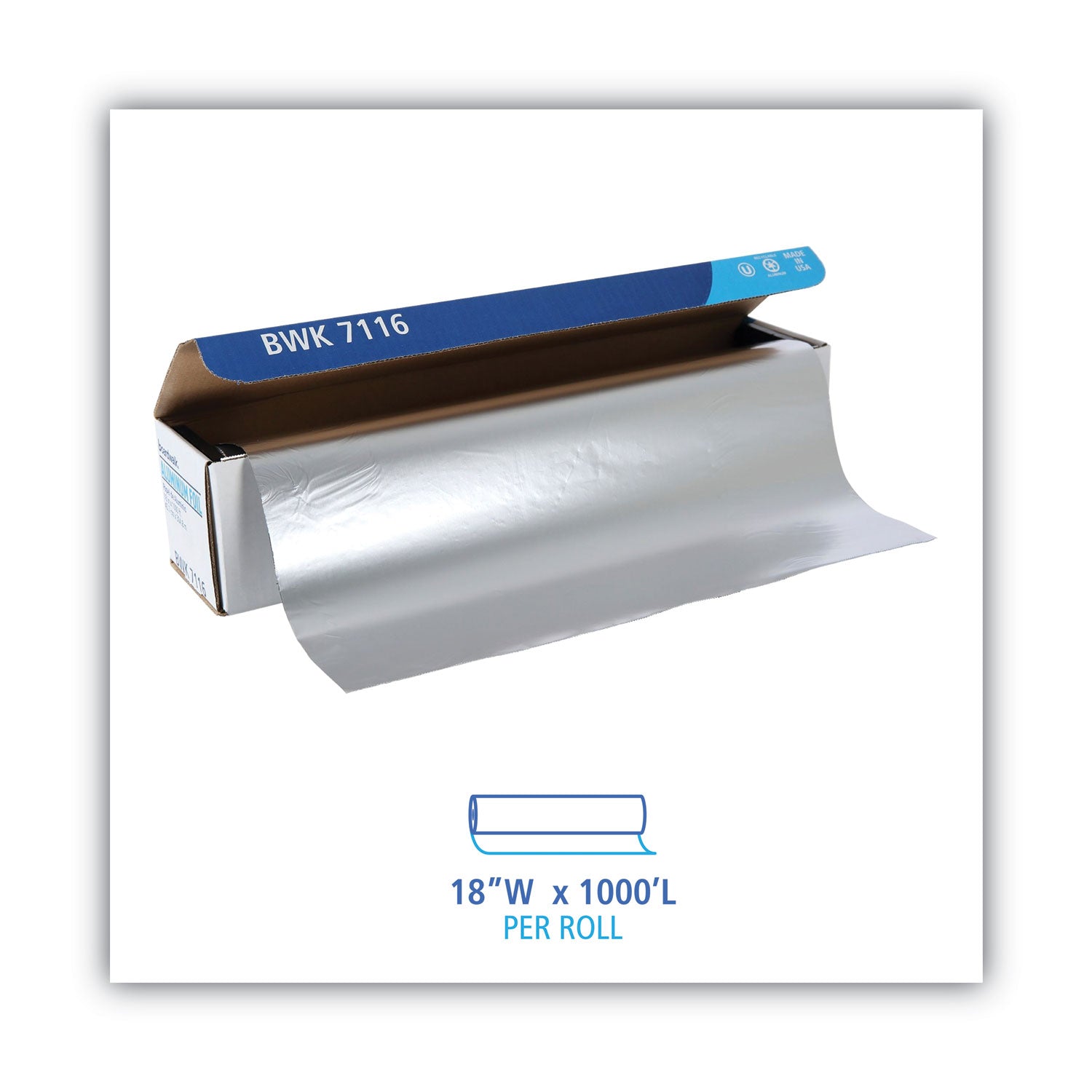 Standard Aluminum Foil Roll, 18" x 1,000 ft - 