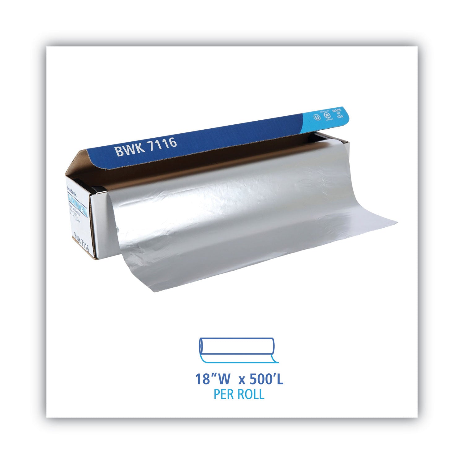 Standard Aluminum Foil Roll, 18" x 500 ft - 