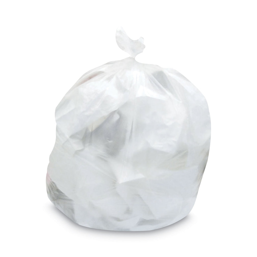 Mineral-Reinforced High-Density Waste Can Liners, 33 gal, 22.1 mic, 33 x 46, Natural, 25 Bags/Roll, 10 Rolls/Carton