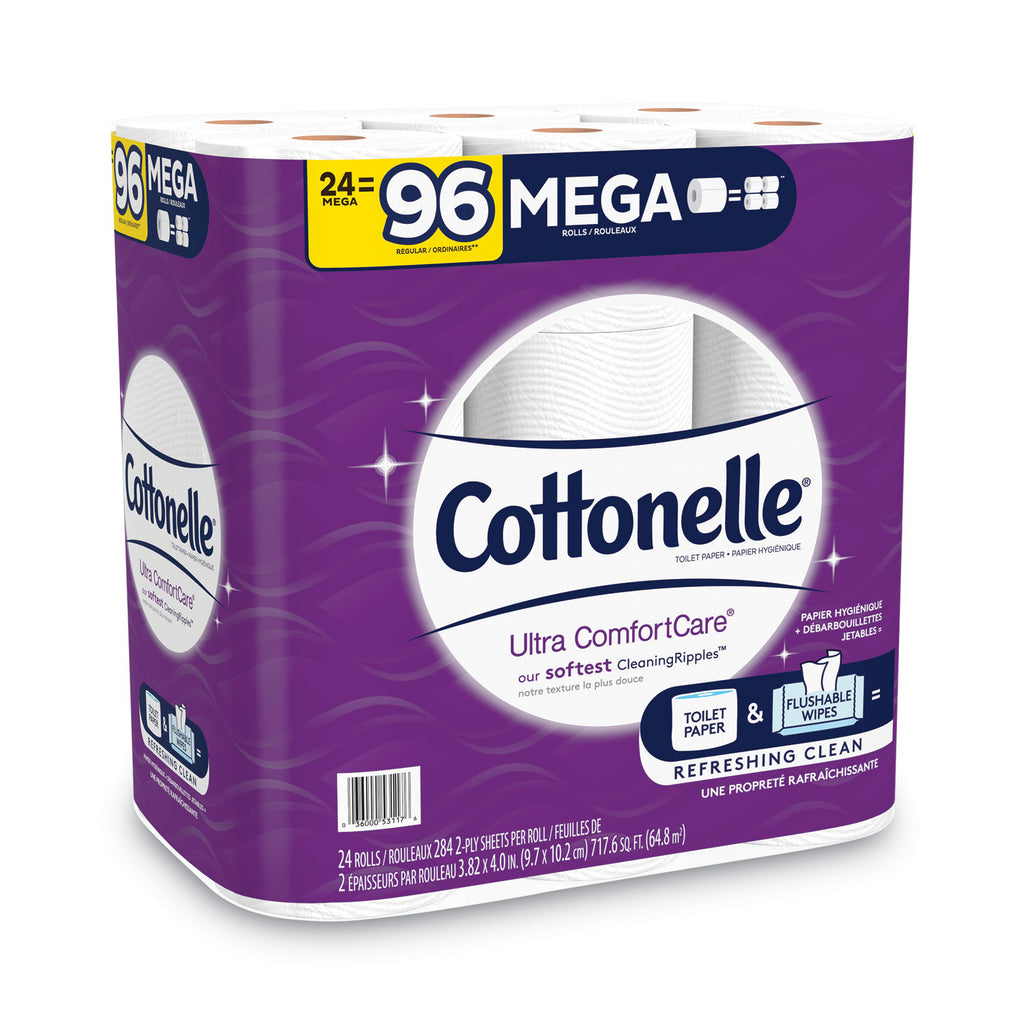 ultra-comfortcare-toilet-paper-soft-tissue-mega-rolls-septic-safe-2-ply-white-284-sheets-roll-24-rolls-pack_kcc53756 - 2