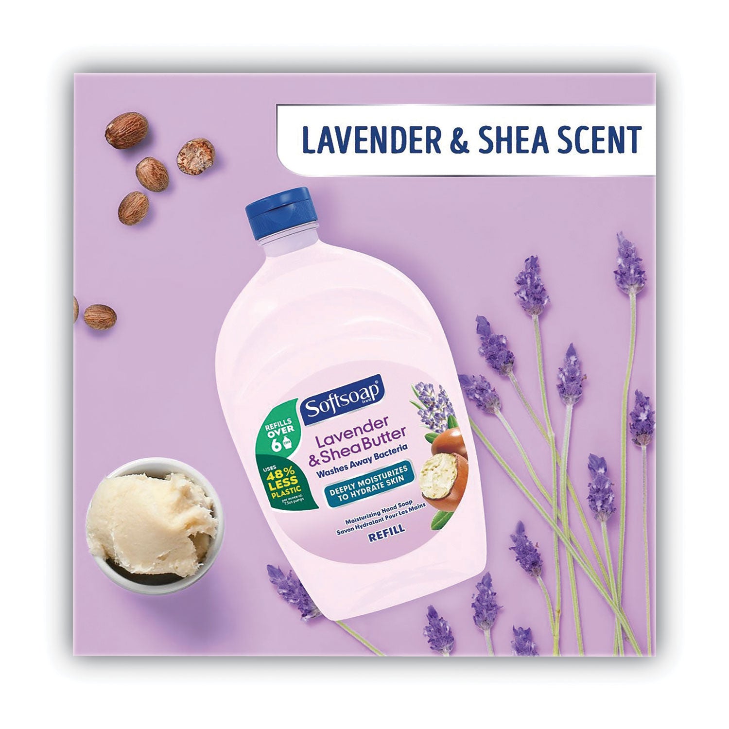 Liquid Hand Soap Refills, Lavender and Shea Butter, 50 oz Bottle