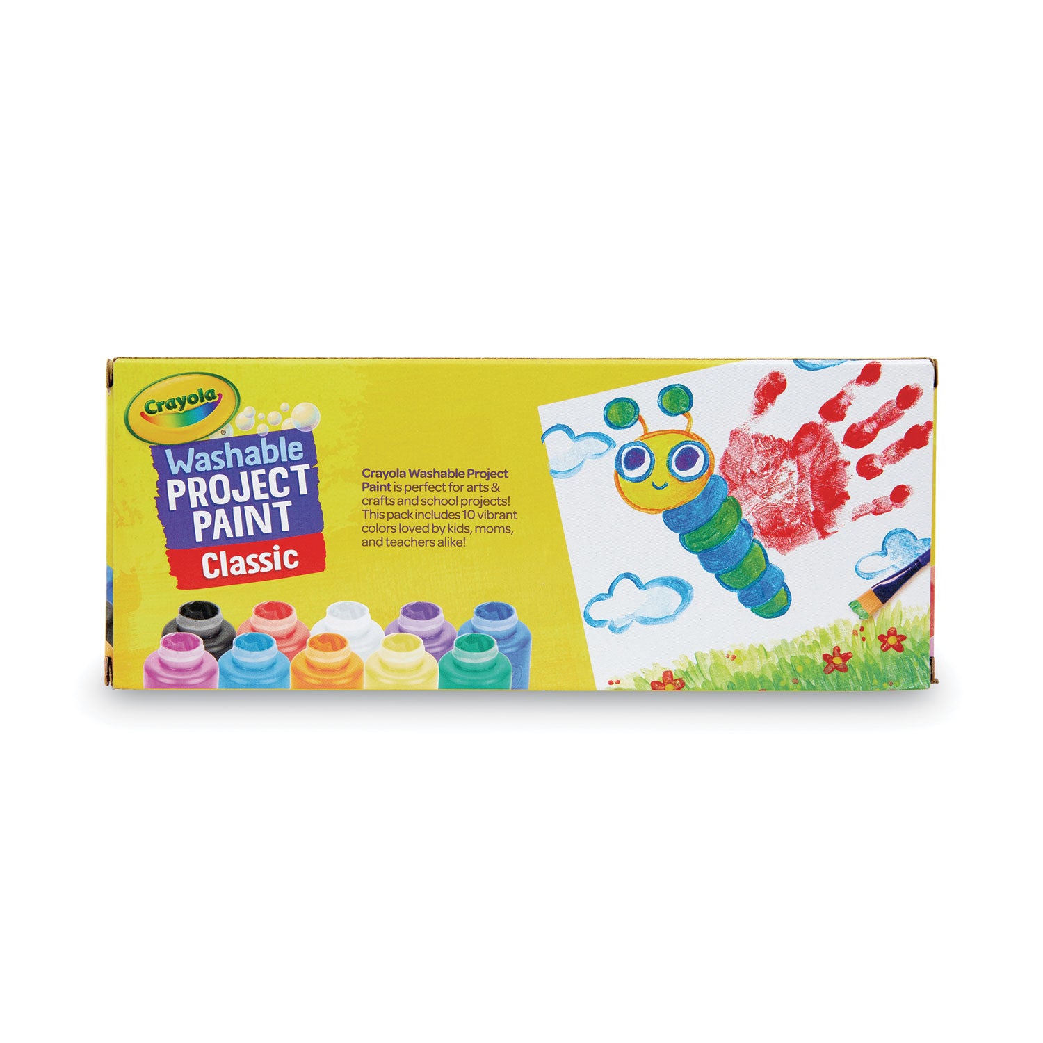 Crayola Washable Kids' Paint Set - 2 fl oz - 10 / Set - Blue, White, Violet, Brown, Green, Turquoise, Red, Yellow, Orange, Magenta